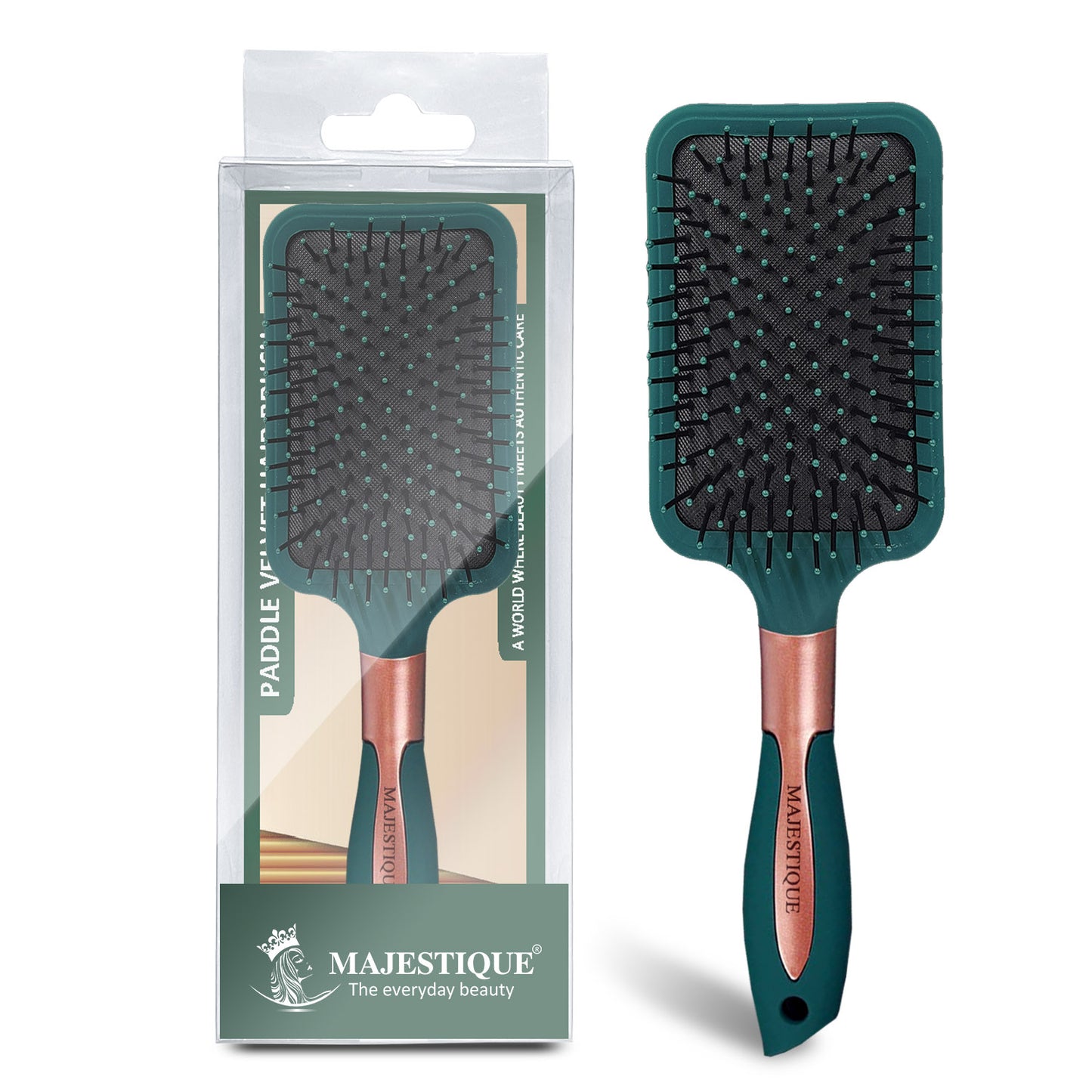 PADDLE GREEN VELVET PADDLE BRUSH HR148