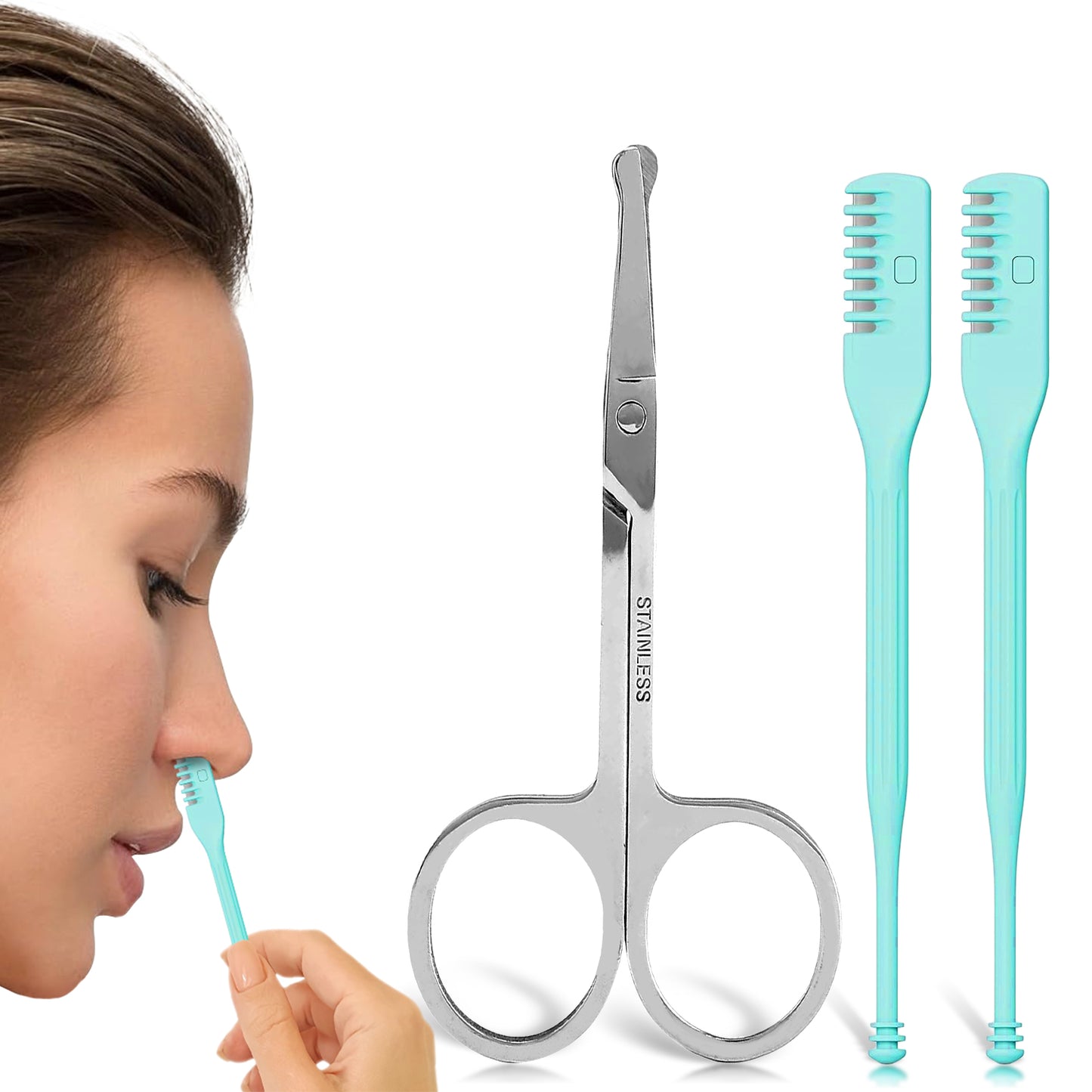 NASAL HAIR TRIMMERS & SAFETY SCISSOR (3 PCS)Multicolor FC108