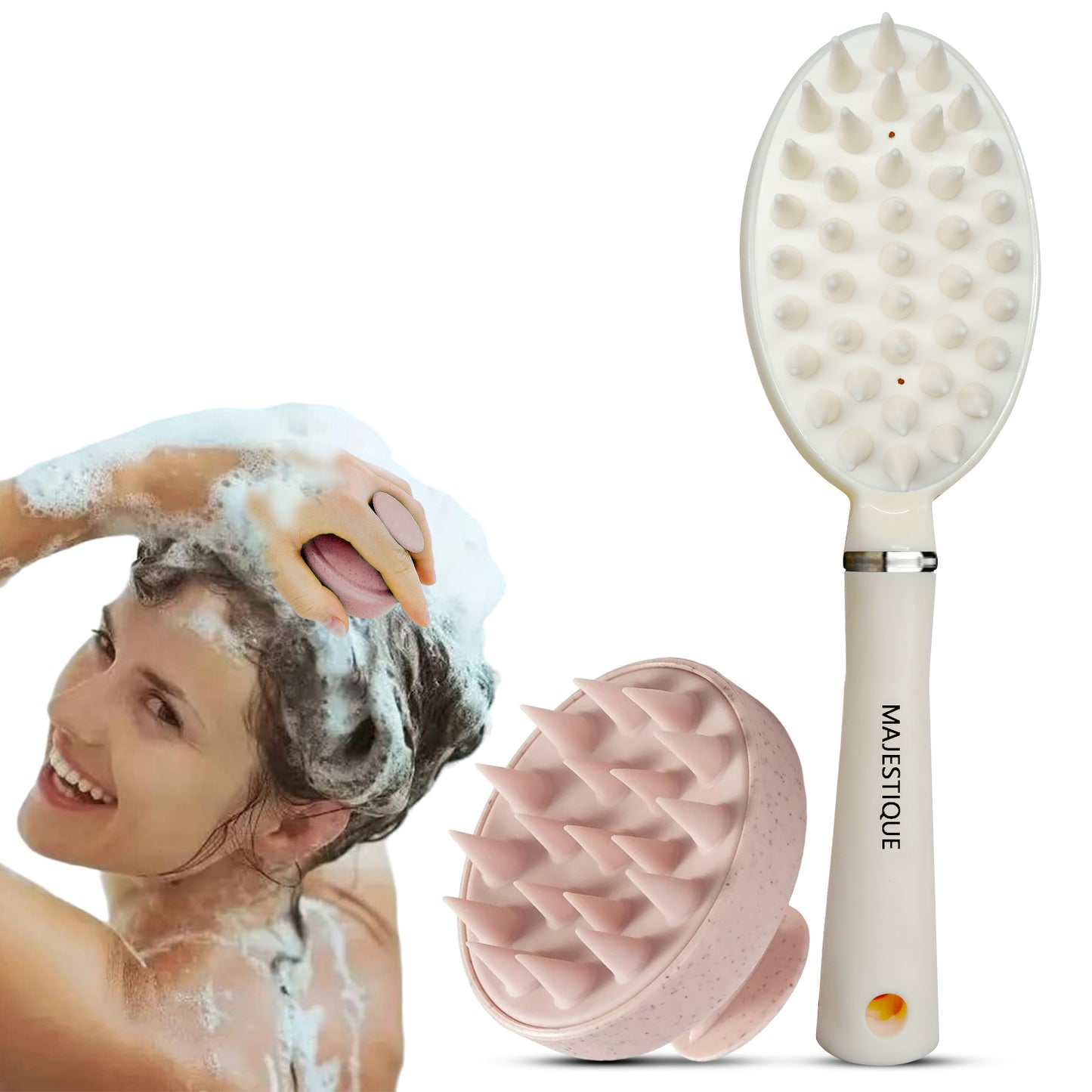 CLEANSING HAIR BRUSH & SCALP MASSAGER (PACK OF 2) BA216