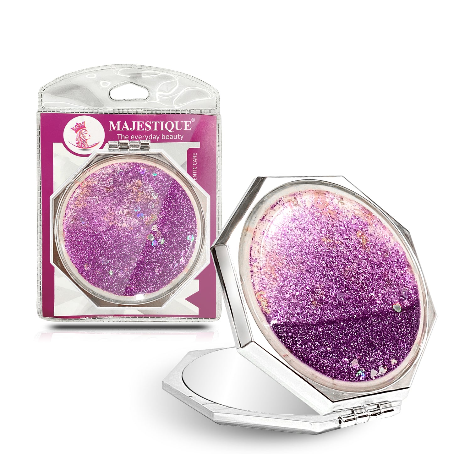 DUAL SIDE HEXAGLITTER POCKET MIRROR Multicolor FC99