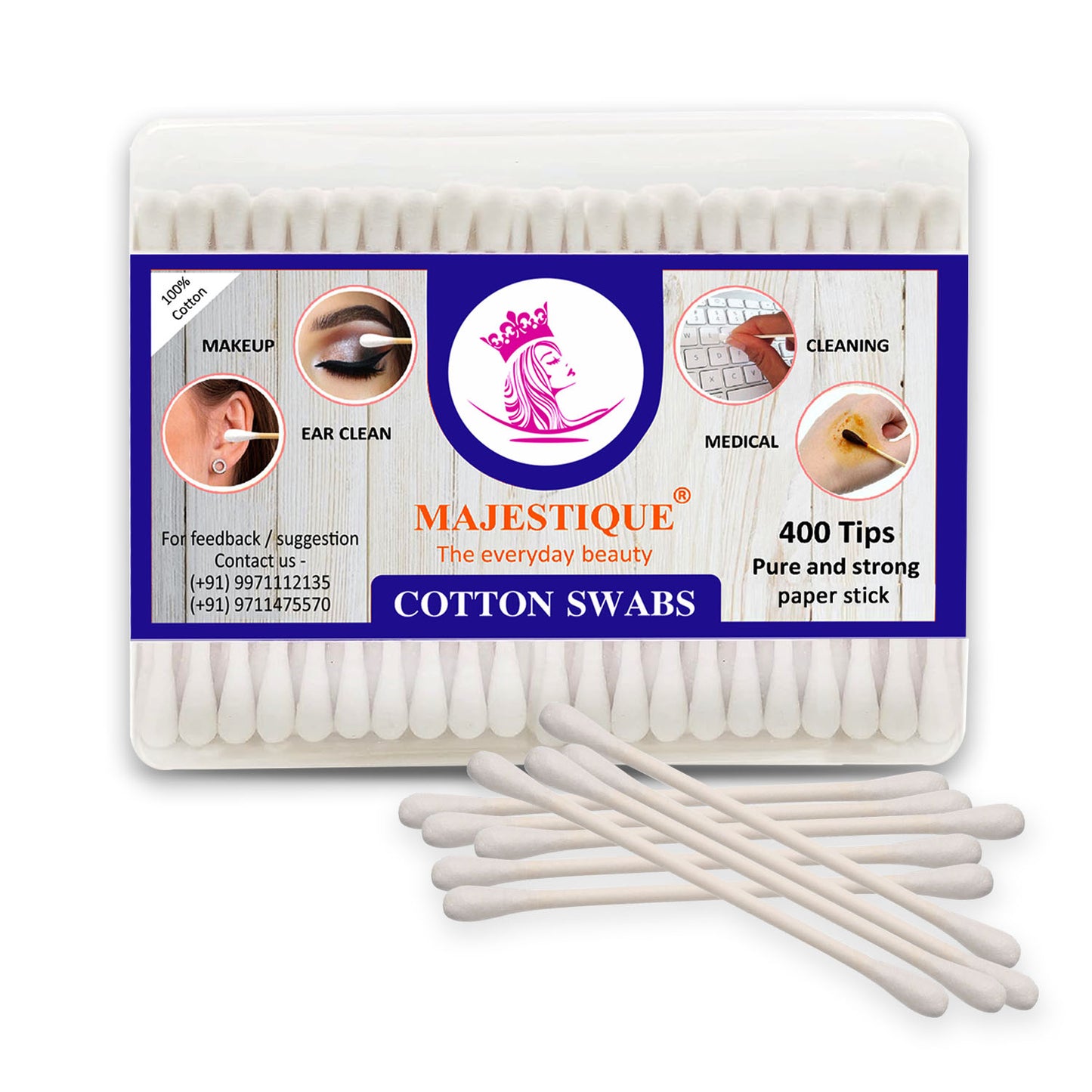 MULTIPURPOSE COTTON SWABS (400 TIPS) FC70