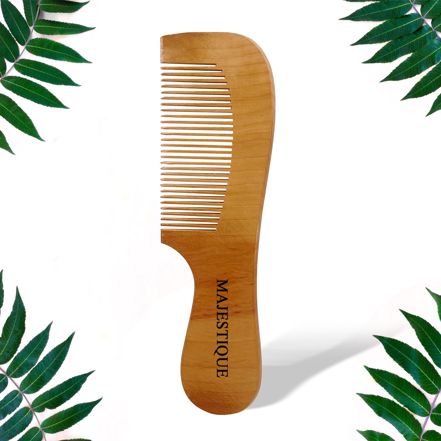 WOODEN HAIR COMB WITH HANDLE HR140