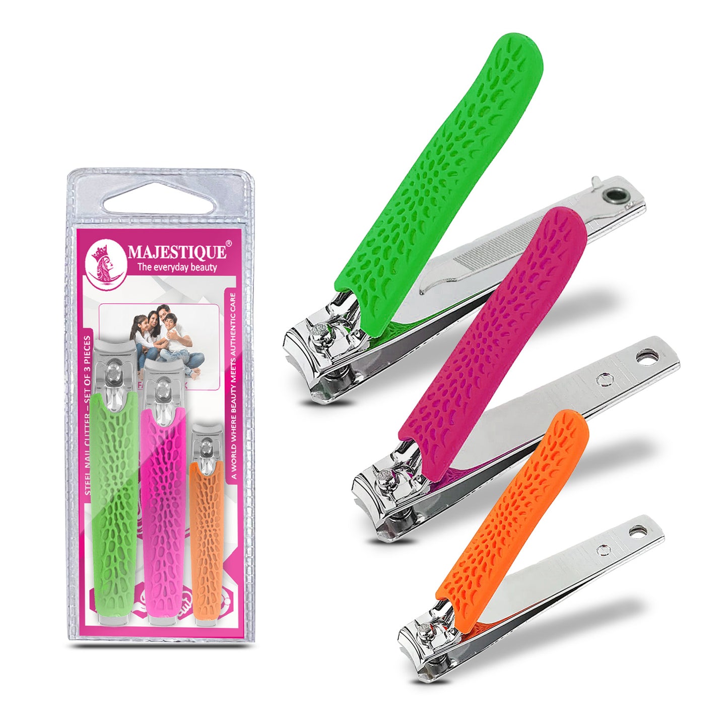 STEEL NAIL CUTTER-SET (PACK OF 3) Multicolor FN339