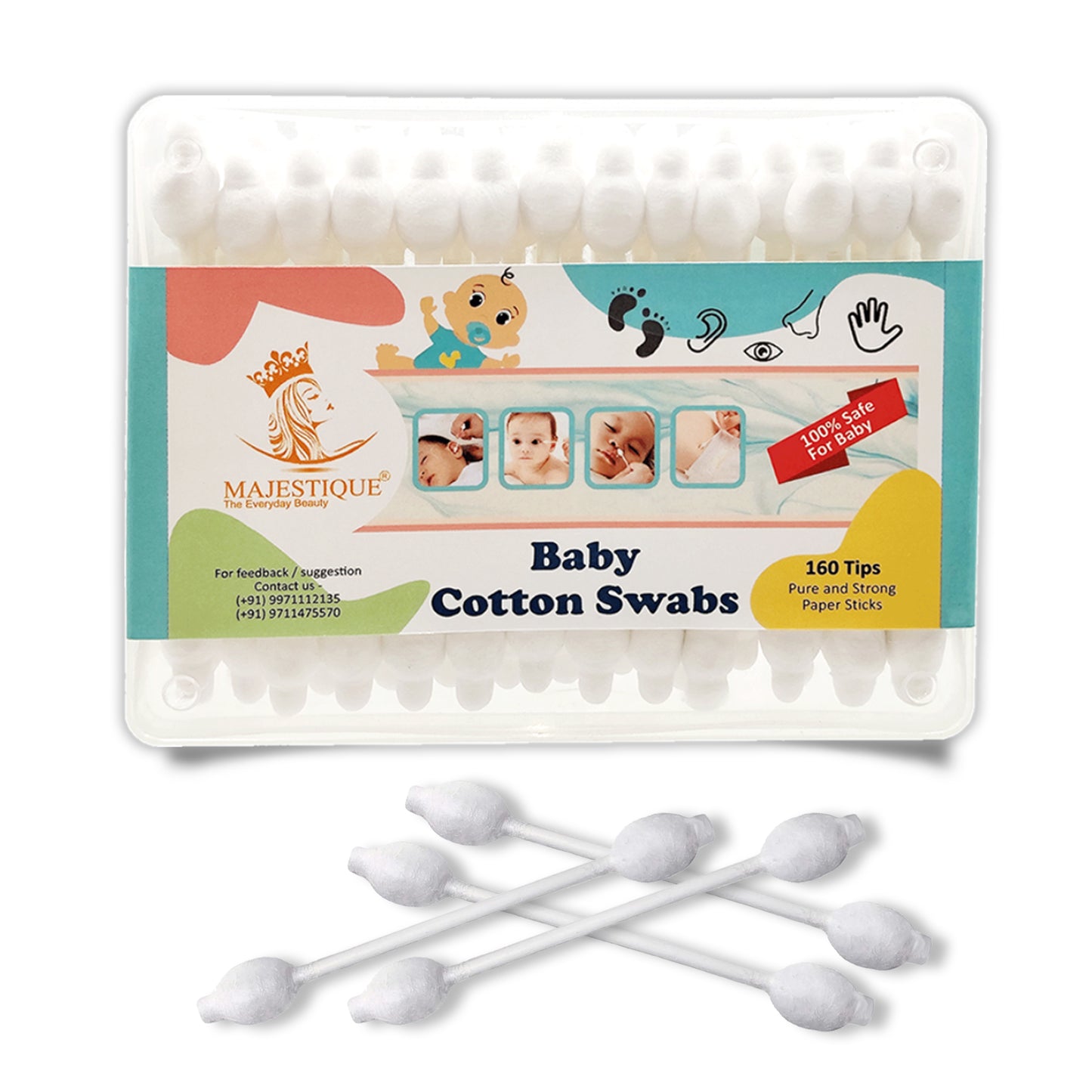BABY COTTON SWABS (160 TIPS) FC91