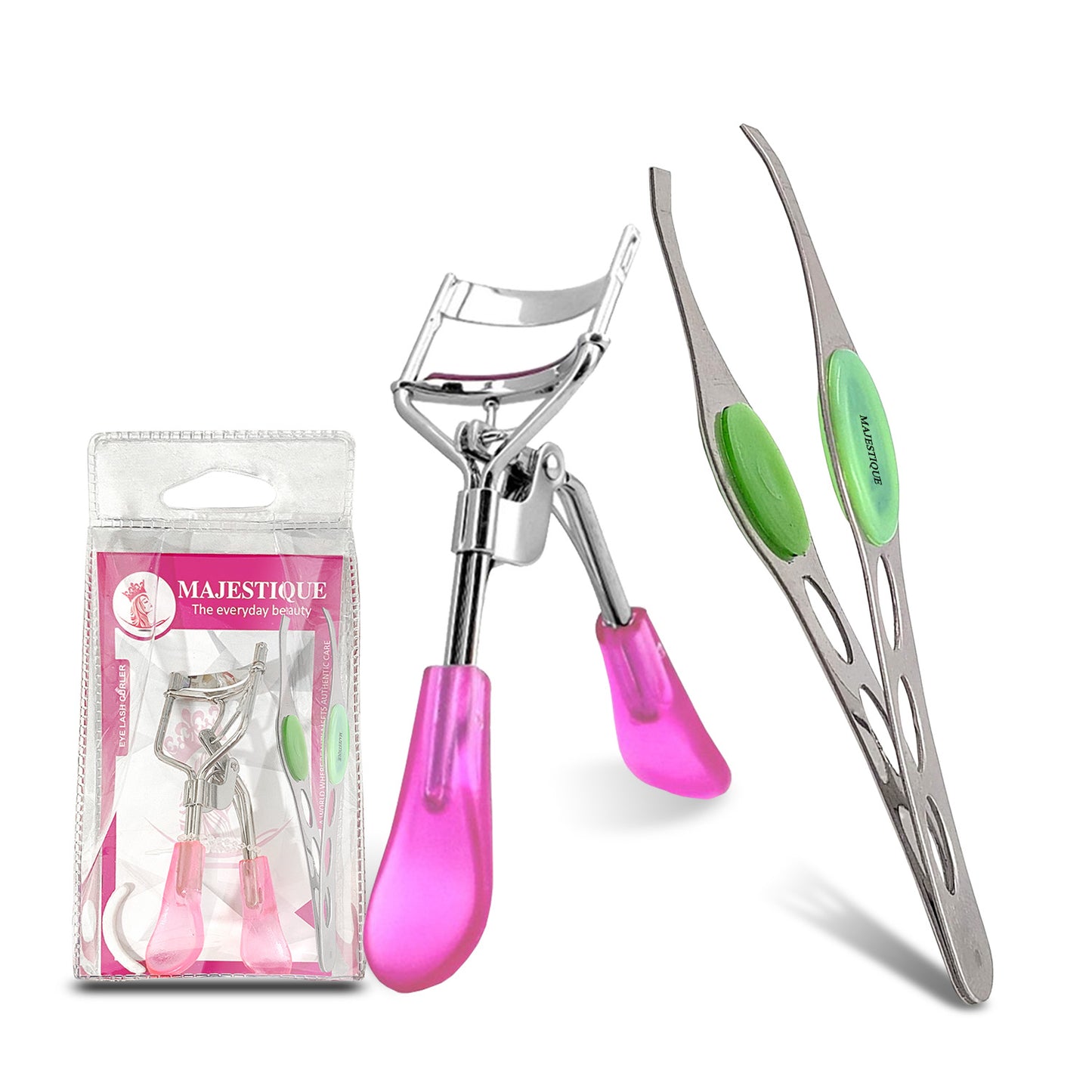 EYELASH CURLER WITH SLANT TWEEZER (2 PCS) Multicolor FC109