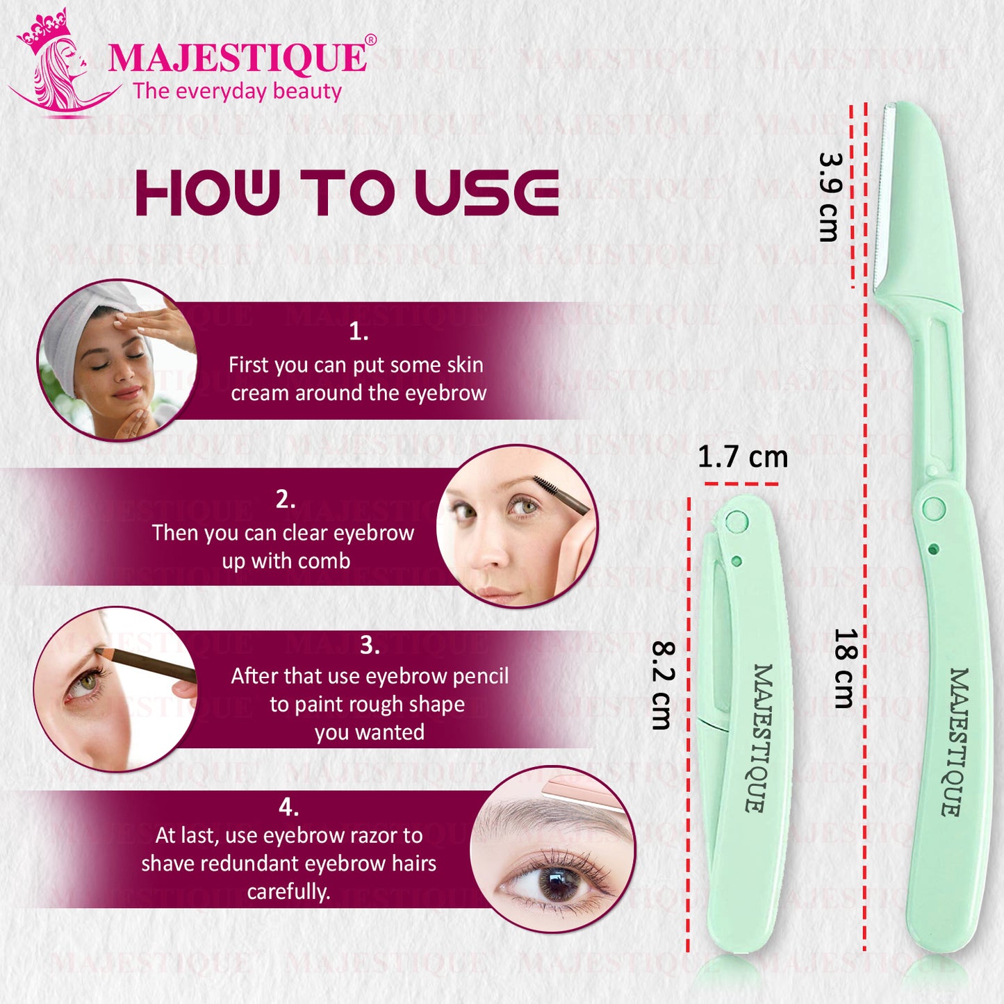 FOLDABLE AND REUSABLE FACIAL RAZOR Multicolor FC98