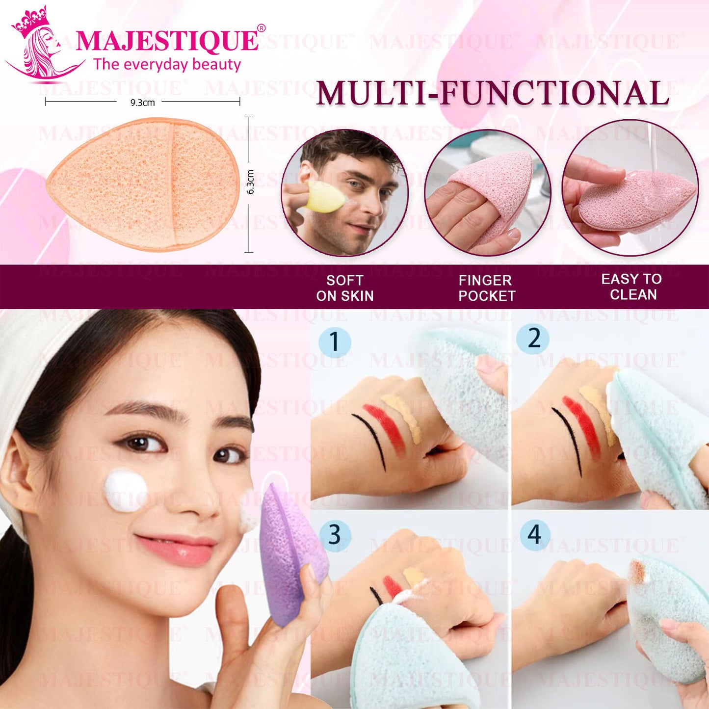 FACIAL COTTON PADS & FINGER SPONGE (101 PCS) CMB549