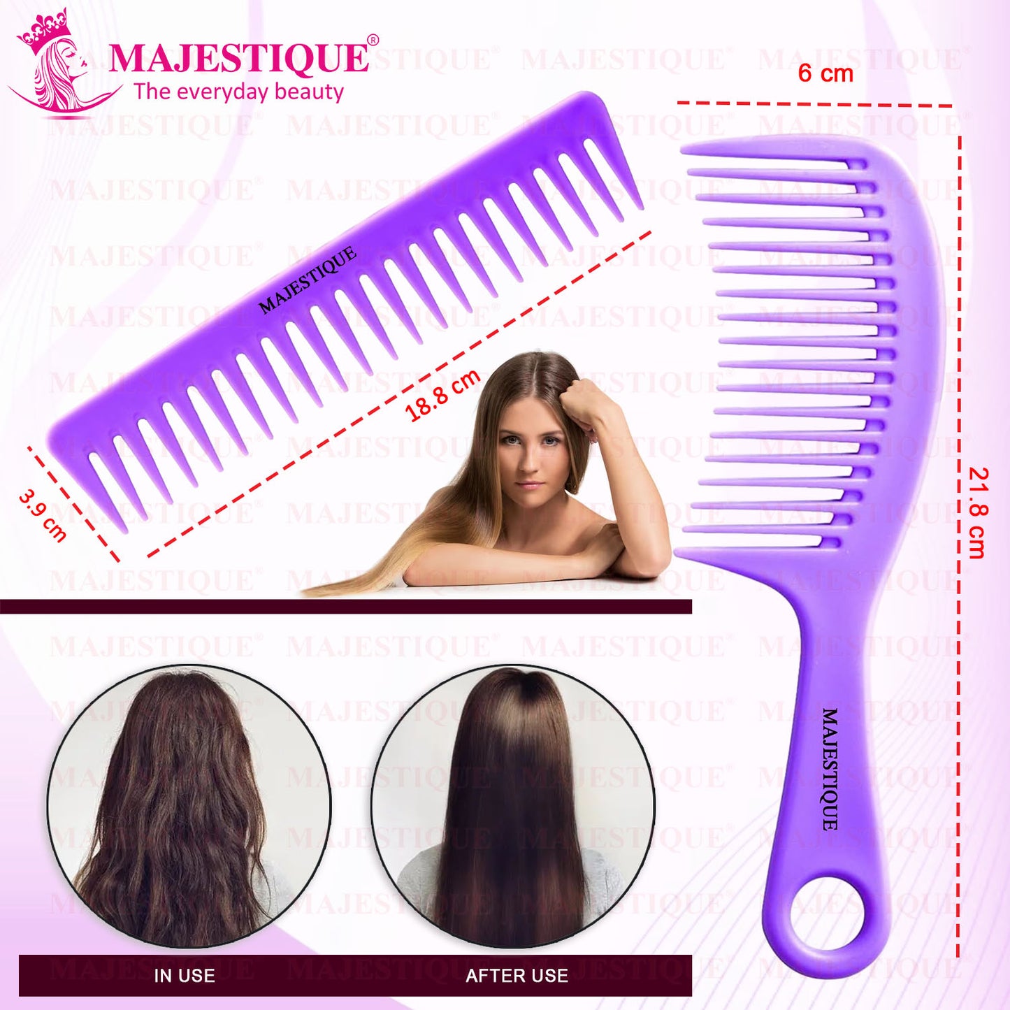 EXTRA WIDE COMB LONG & THICK HAIR Multicolor HR161