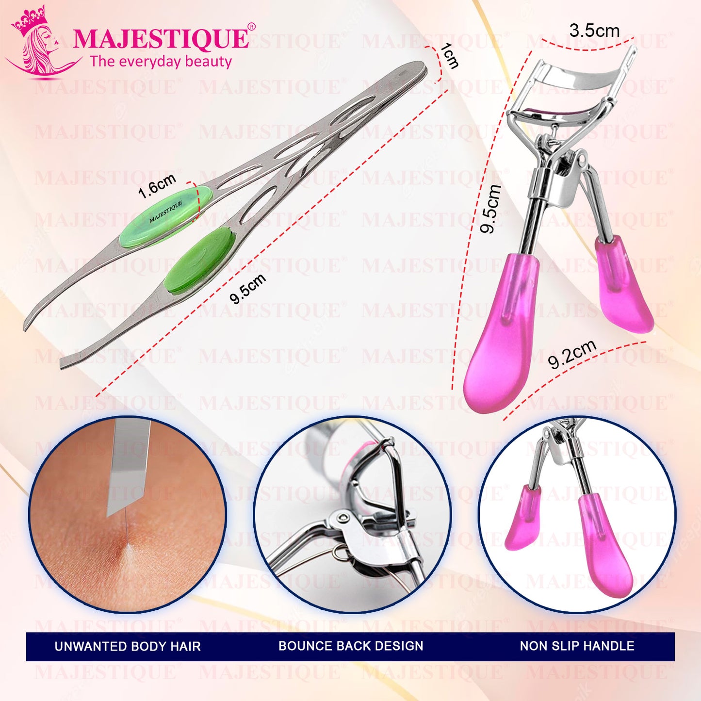 EYELASH CURLER WITH SLANT TWEEZER (2 PCS) Multicolor FC109