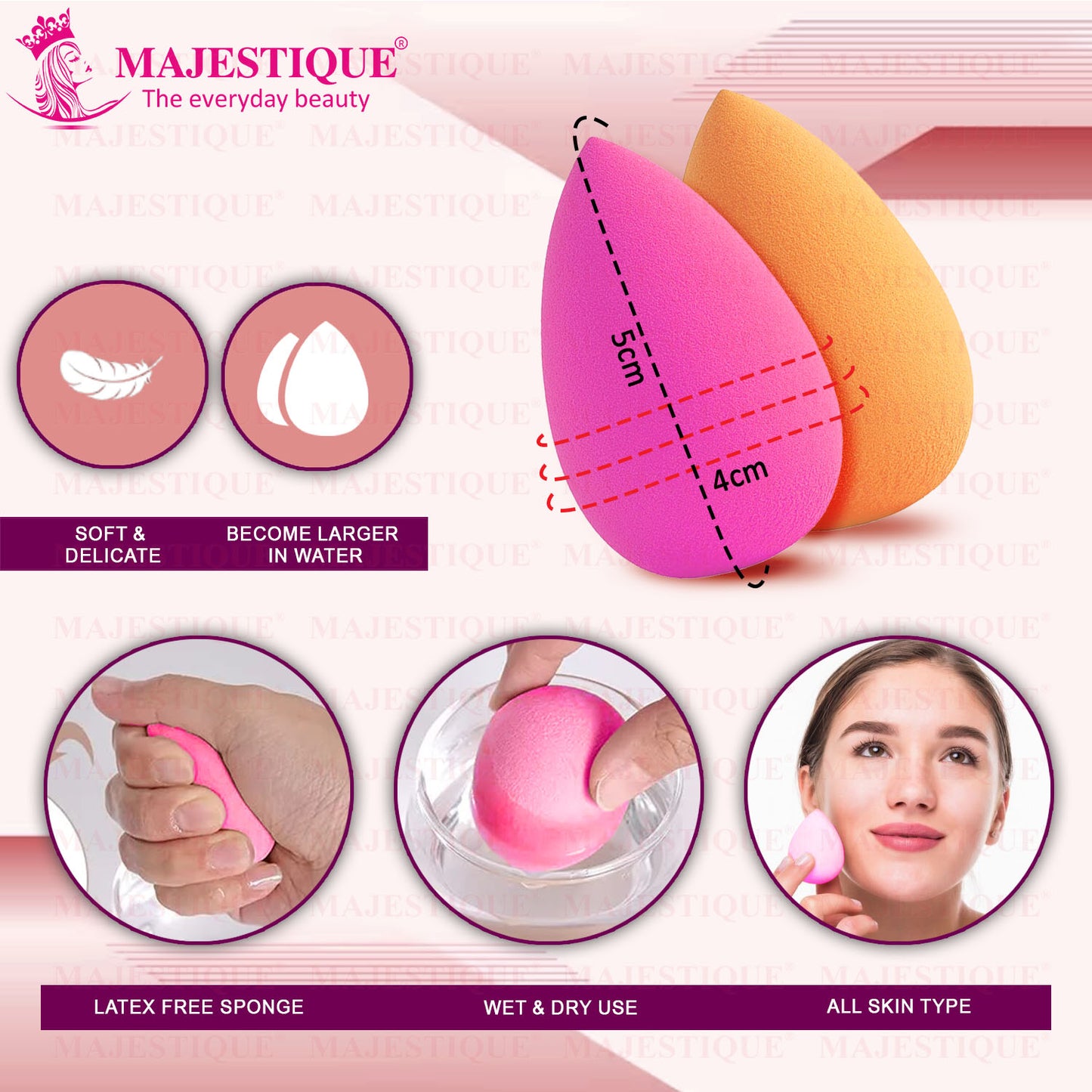 MAKEUP BLENDER SPONGE TWIN PACK(PACK OF 2) Color May Vary CMB506
