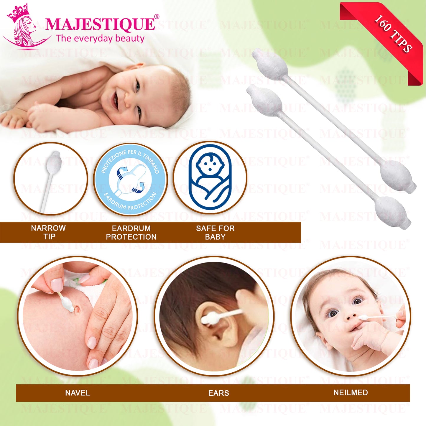 BABY COTTON SWABS (160 TIPS) FC91