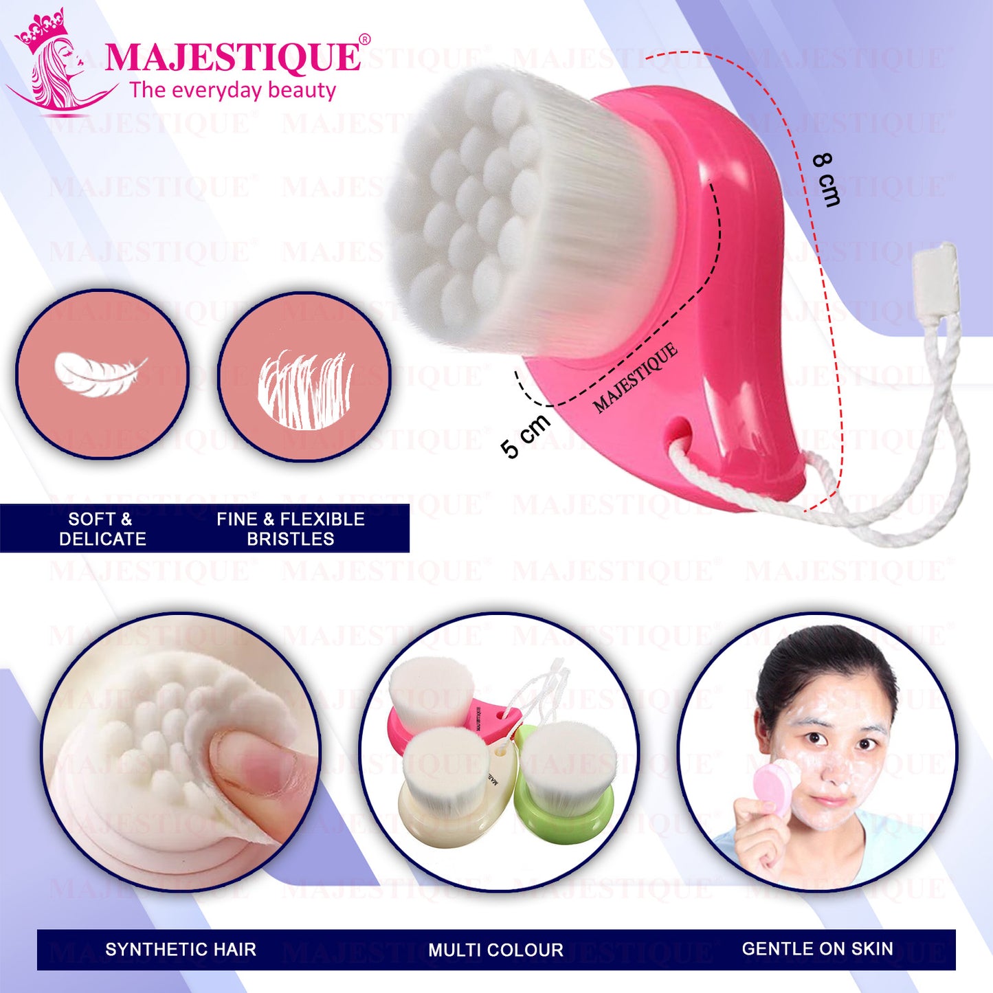 FACE BRUSH FOR CLEANSING & EXFOLIATION Multicolor FC102