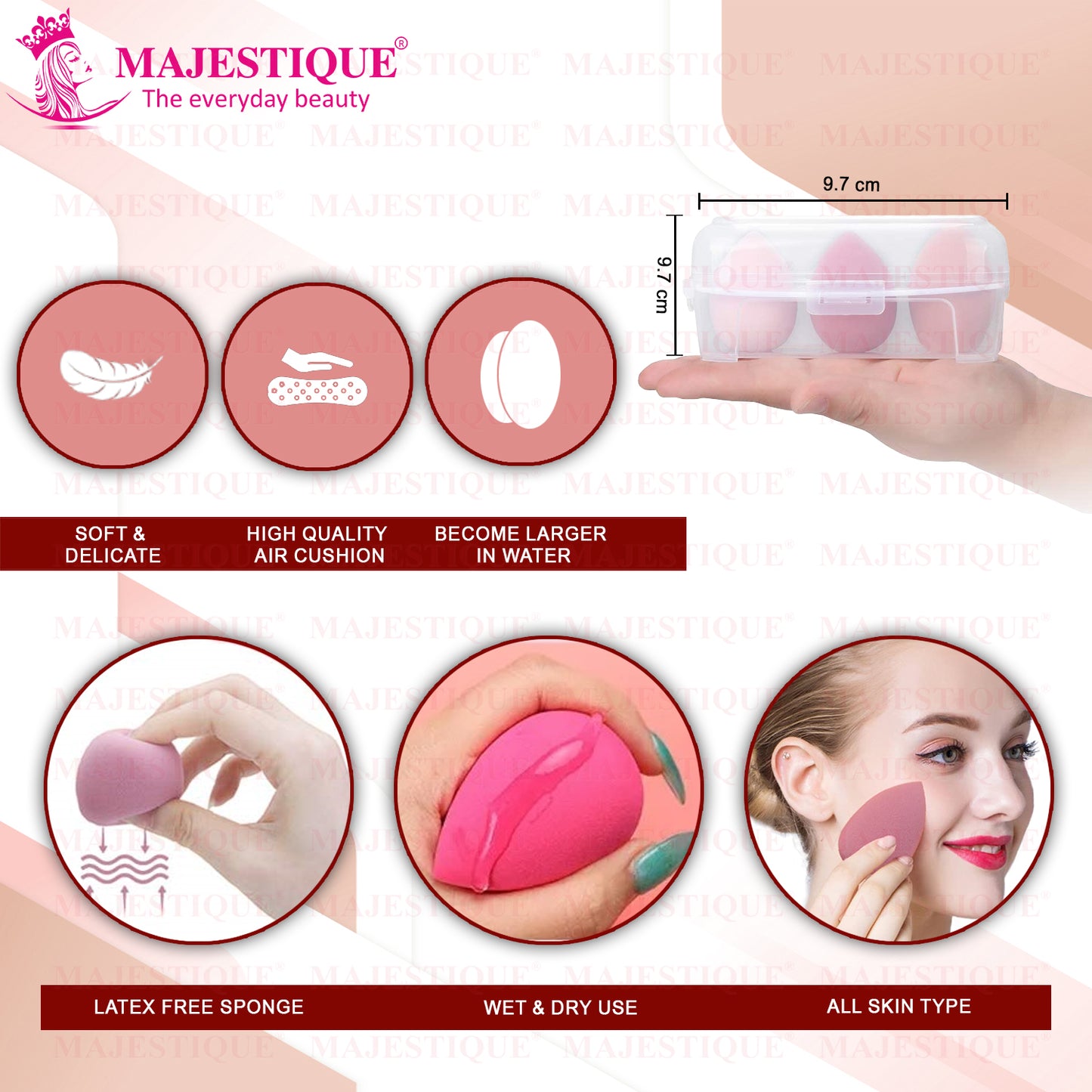 MAKEUP BLENDER SET (3PCS) Color May Vary FC80
