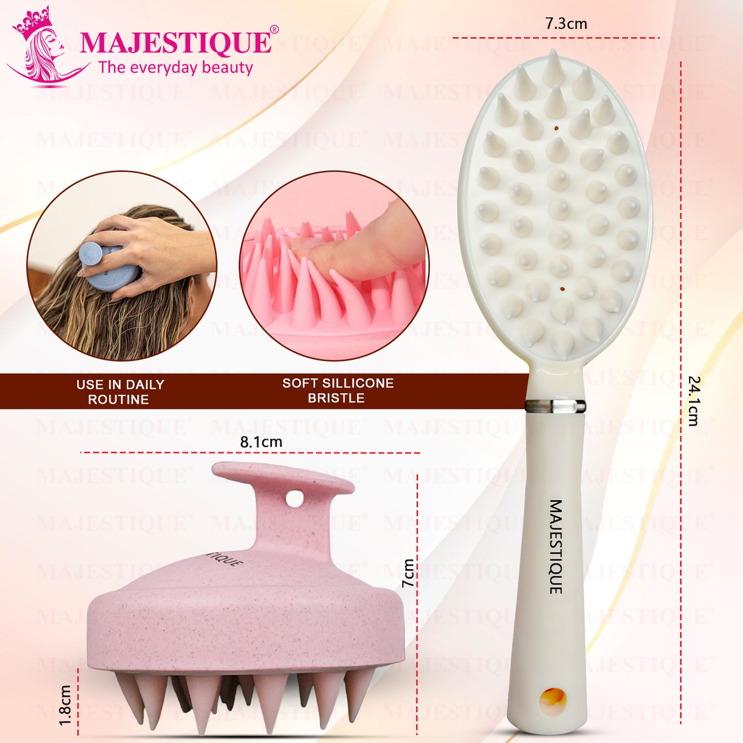 CLEANSING HAIR BRUSH & SCALP MASSAGER (PACK OF 2) BA216
