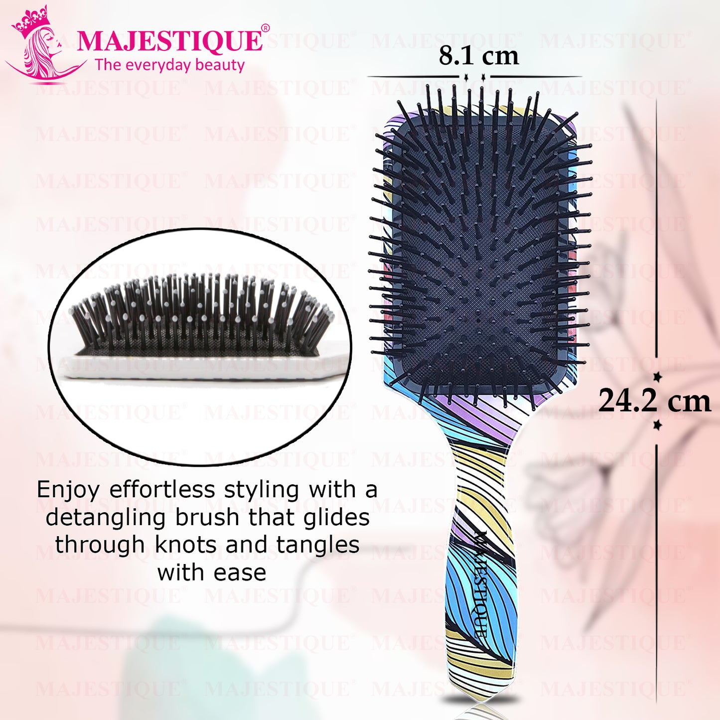 DETANGLER PADDLE HAIR BRUSH Color May Vary HR119