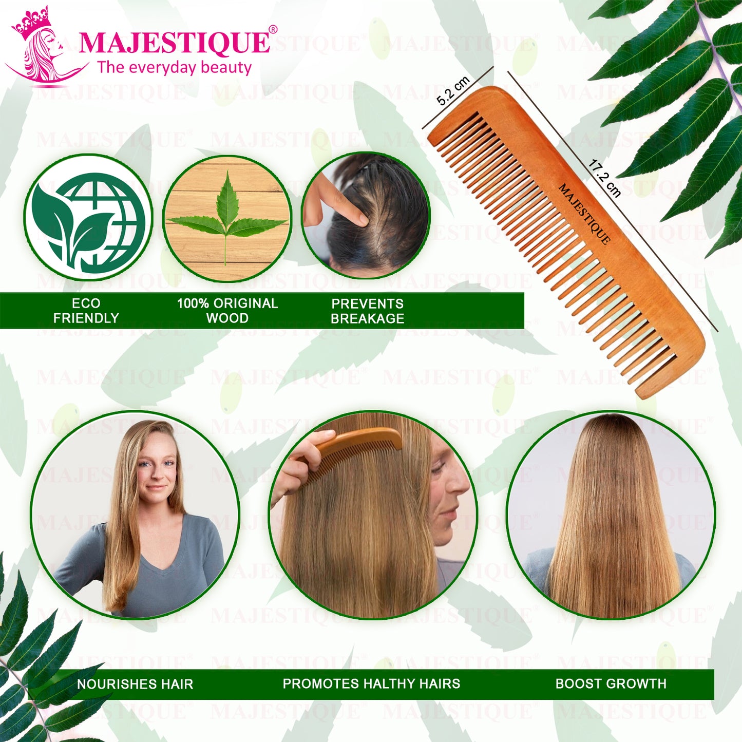WOODEN HAIR & BEARD COMB HR139