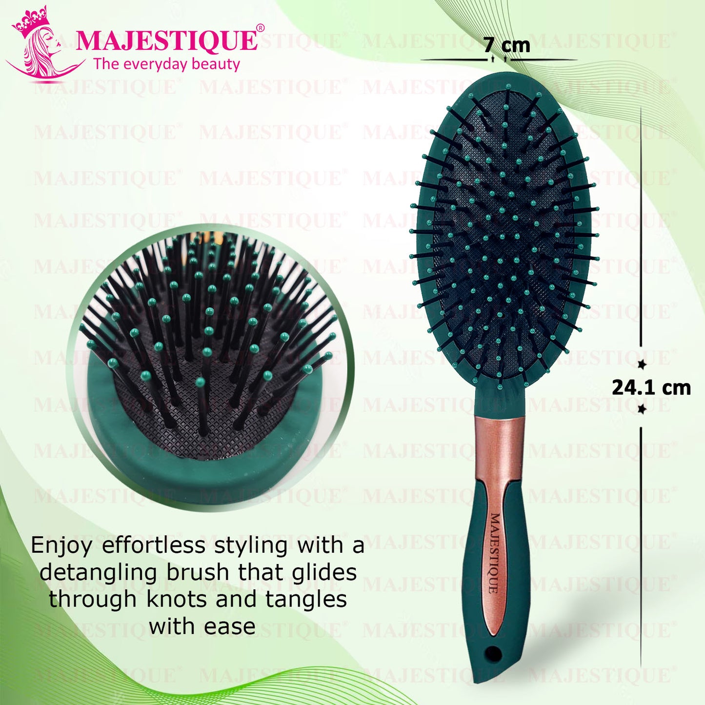 OVEL GREEN VELVET CUSHION BRUSH HR150