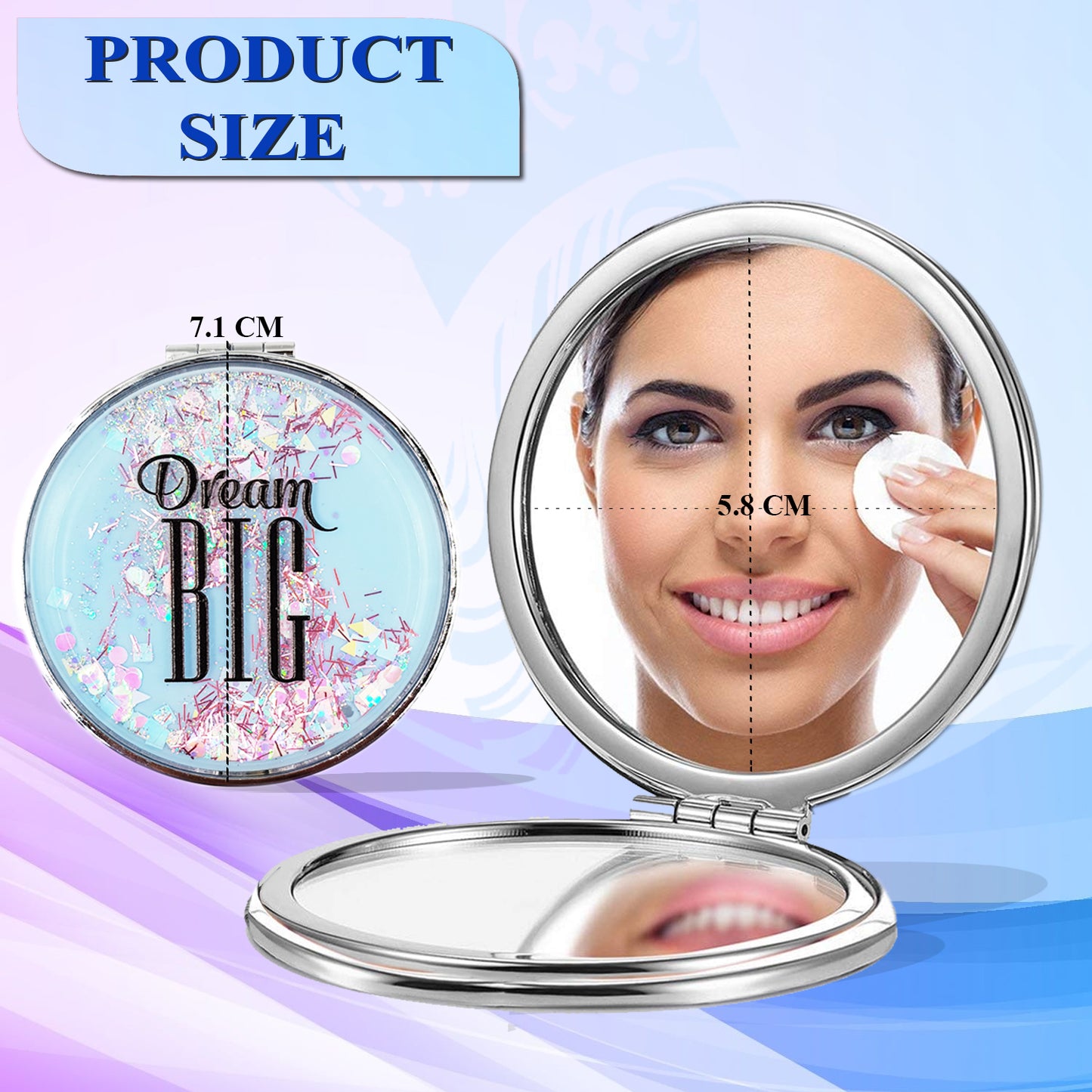 ROUND GLITTER Compact Mirror Multicolor-FC86