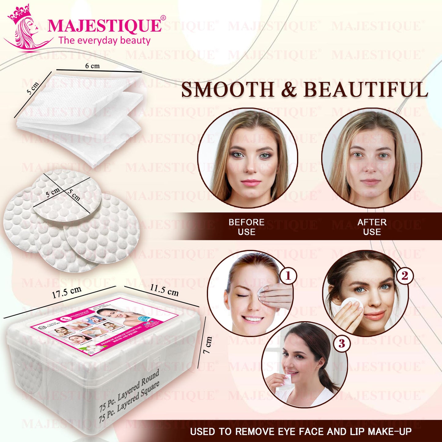 PREMIUM MAKEUP ROUND COTTON PADS (101 PCS) FC105