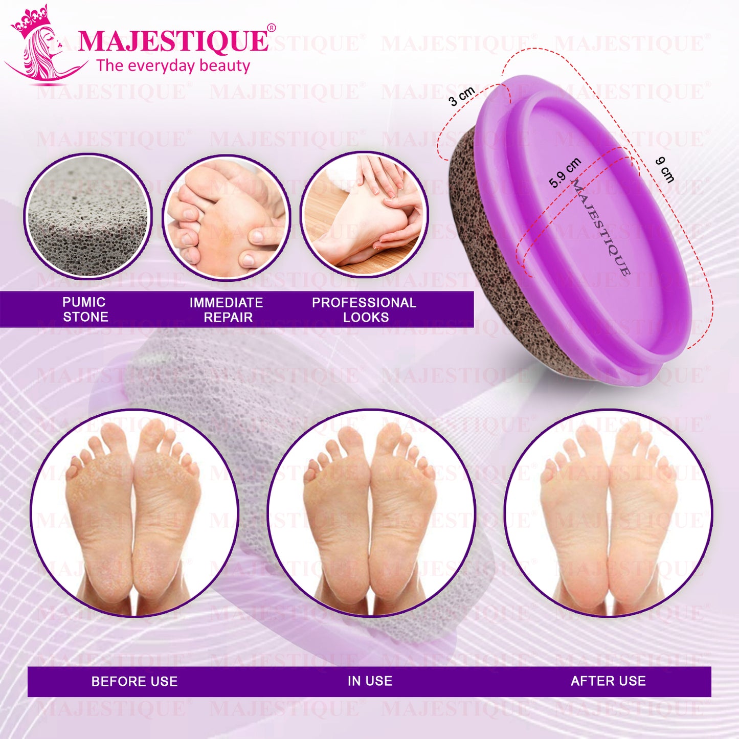 Majestique Easy Grip Pumice Stone - Color May Vary FN307