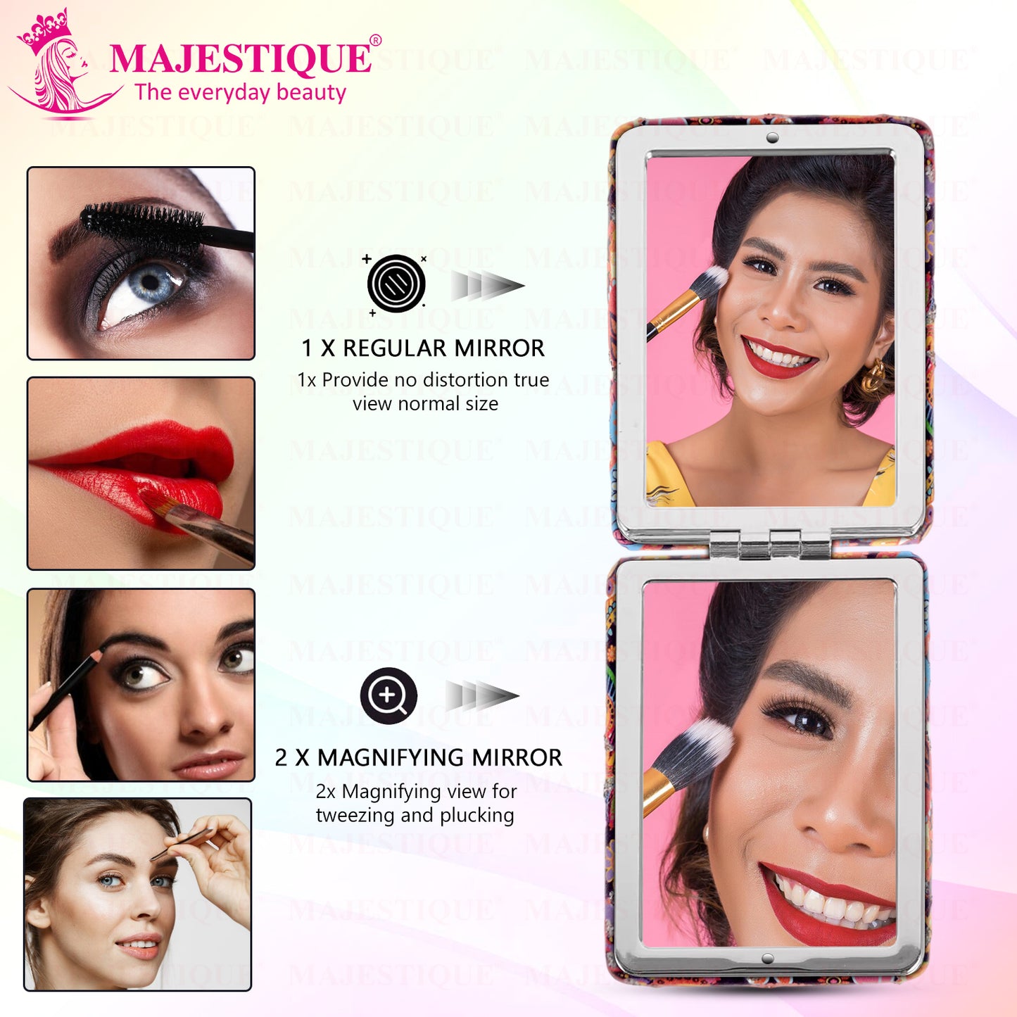 SHIMMER SQUARE MAGNIFYING MIRROR Multicolour FC119