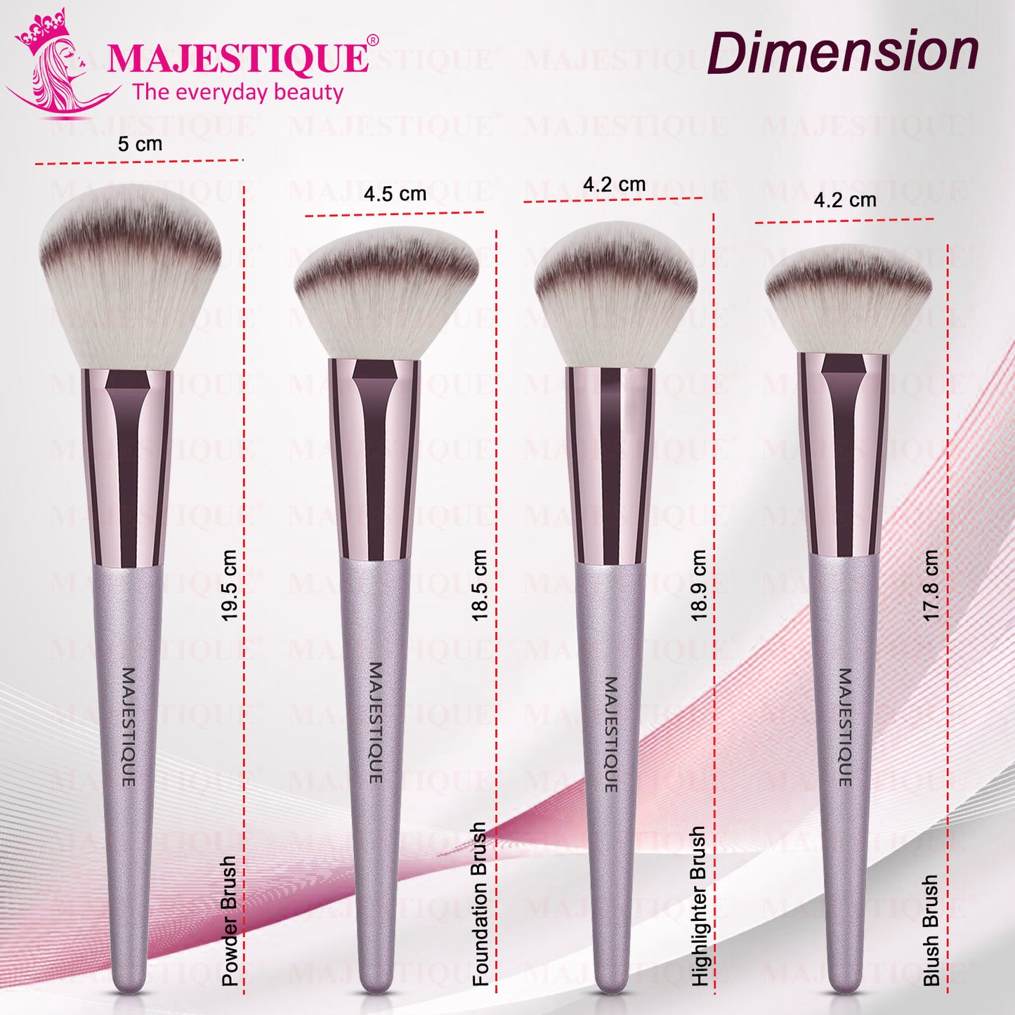 PROFESSIONAL PREMIUM MAKEUP BRUSH SET (4 PCS) Rose Gold FC126