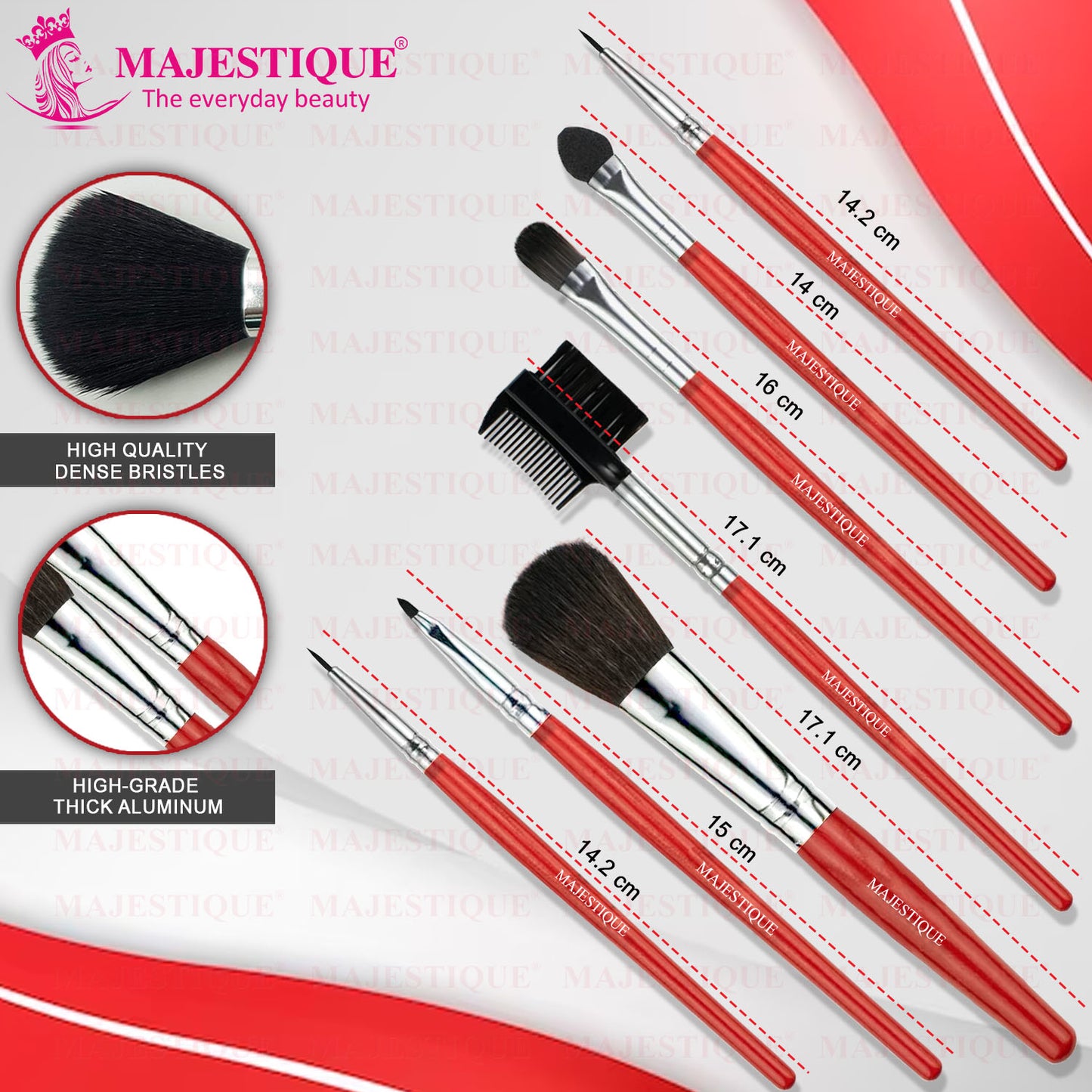 Majestique 7Pcs Makeup Brush Kit - Eyes And Lips Beautifier Brush Makeup Kit CMB520
