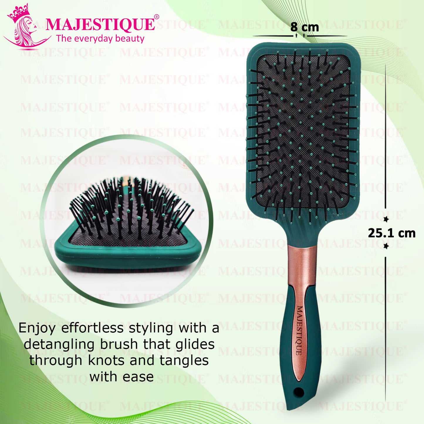 PADDLE GREEN VELVET PADDLE BRUSH HR148
