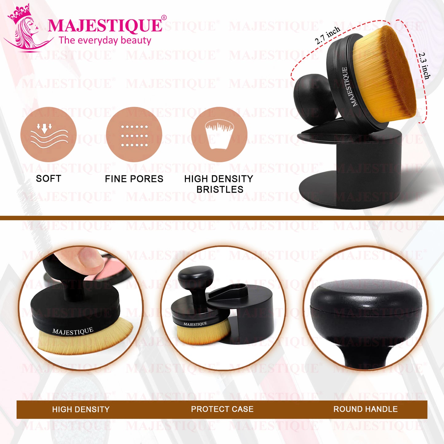 Circle Make Up Brush With Holder FC4