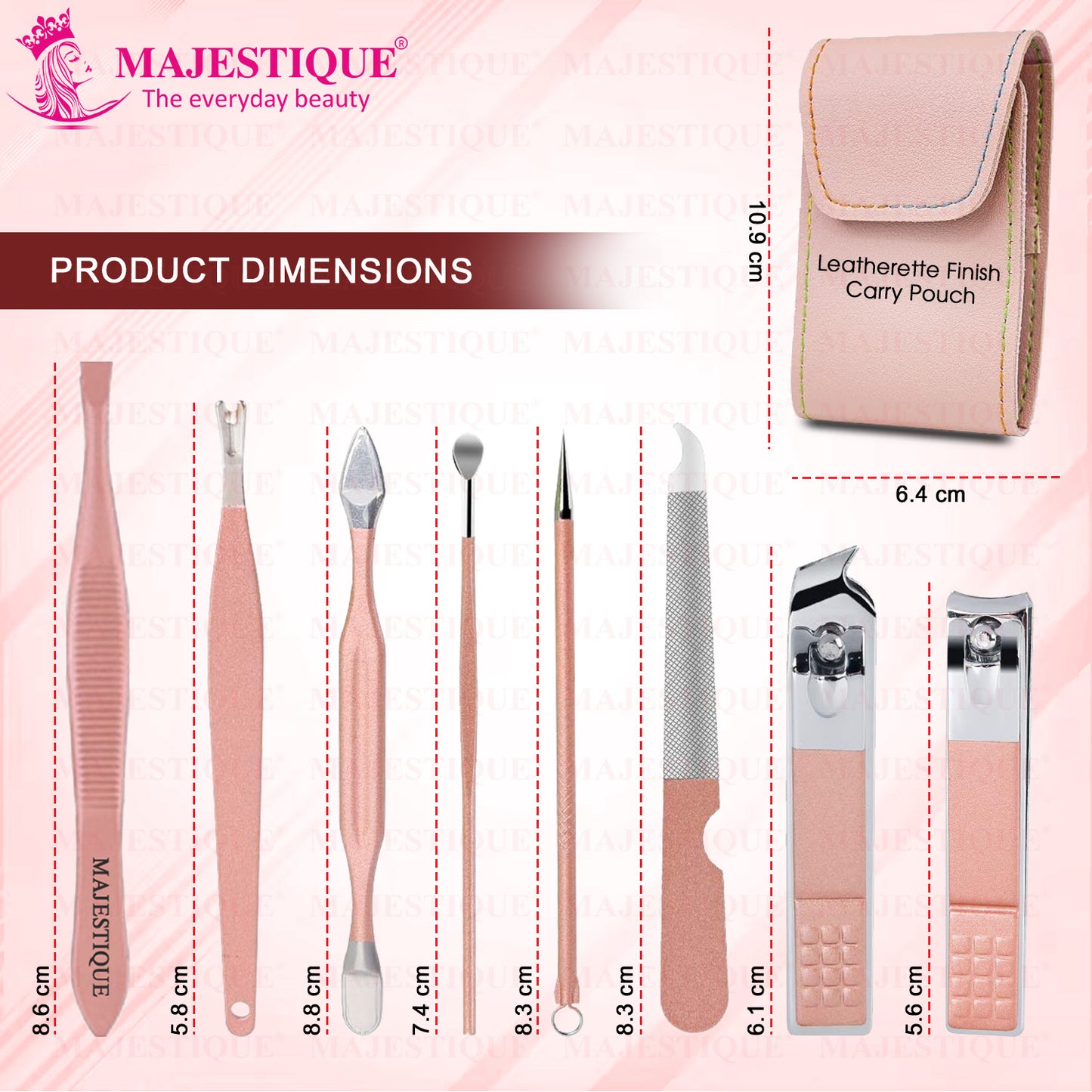 STAINLESS STEEL MANICURE SET (PACK OF 8) Multicolor FN338