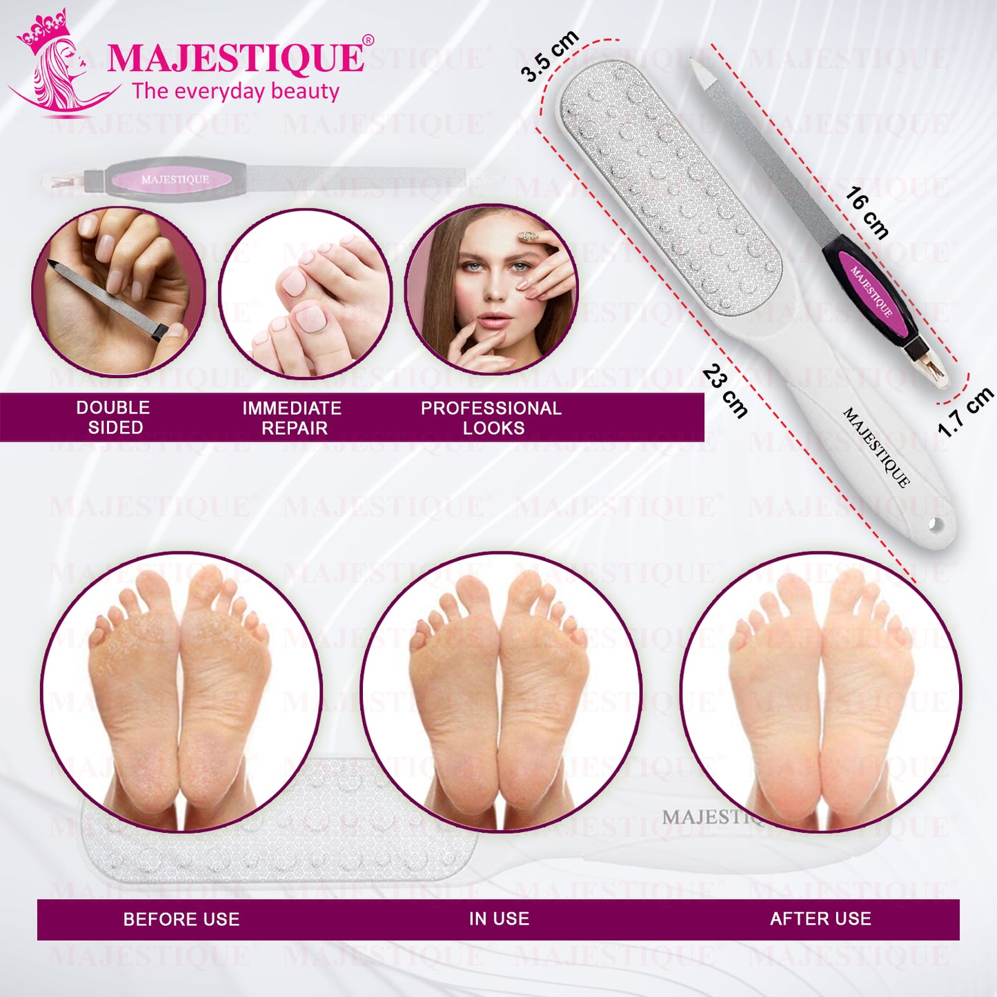 PREMIUM LARGE FOOT SCRUBBER &NAIL FILER (PACK OF 3) FN342