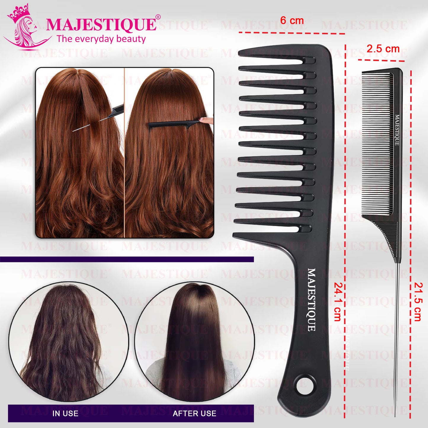 LONG HANDLE COMB WITH TAIL COMB (2 PC) HR164