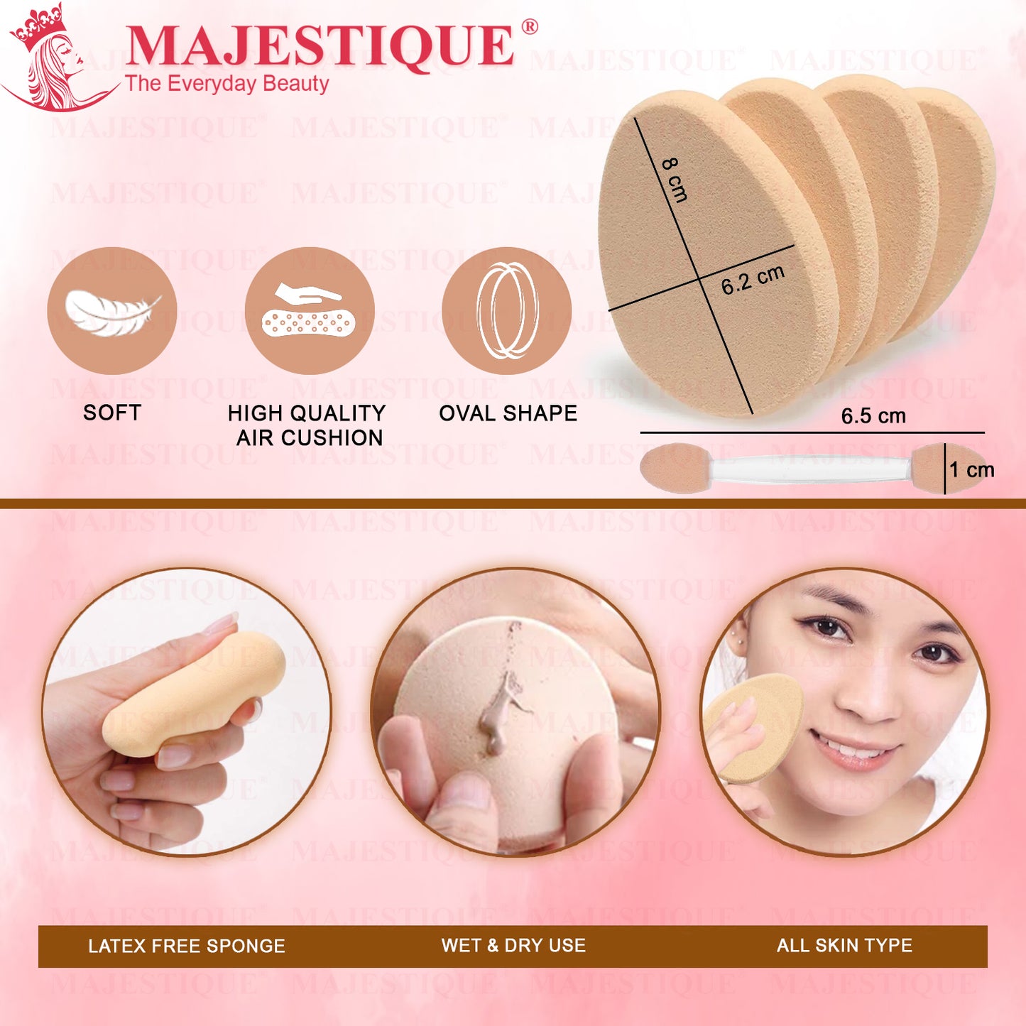 OVAL FLAT Face Sponge Multicolor FC9