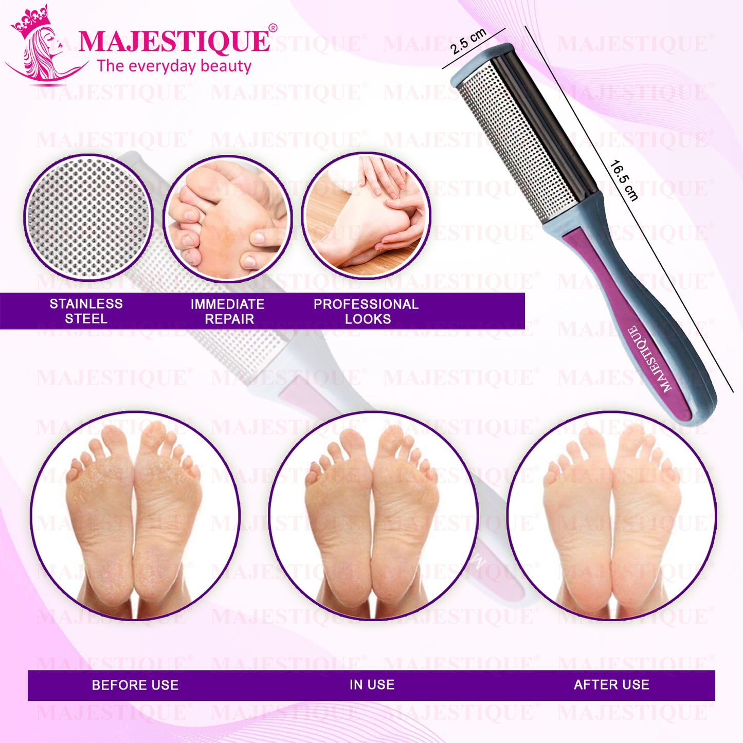 TWO-SIDED STAINLESS STEEL FOOT FILER Color May Vary FN303