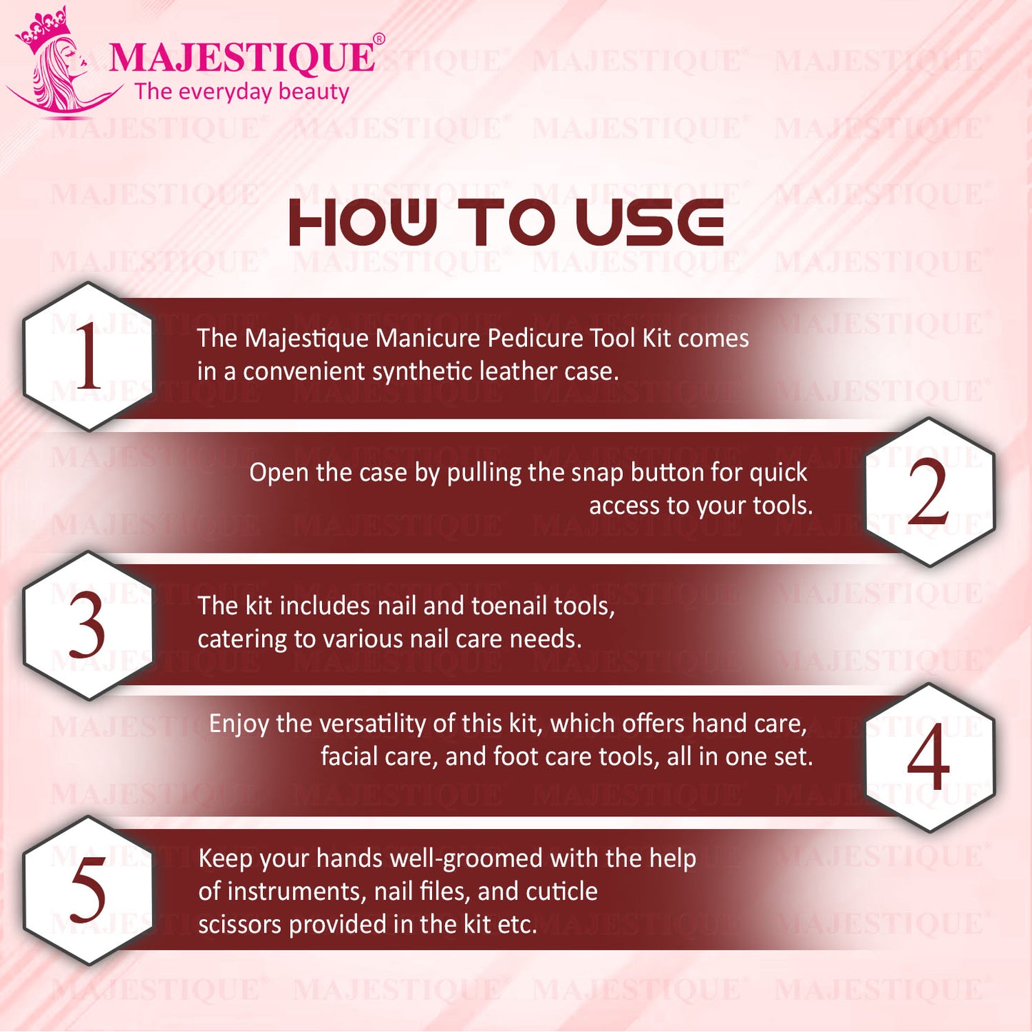 STAINLESS STEEL MANICURE SET (PACK OF 8) Multicolor FN338