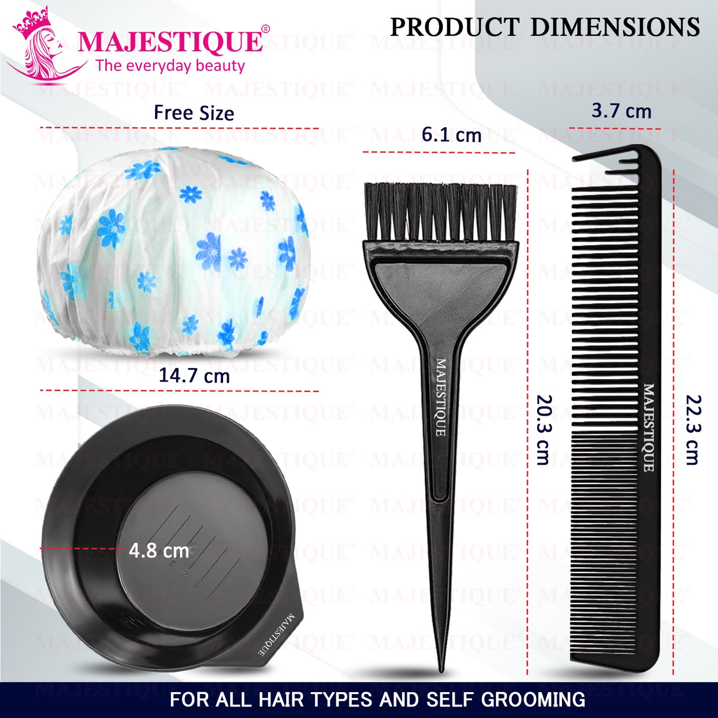 HAIR DYE COLOUR BOWL &BRUSH SET (PACK OF 4) CMB558