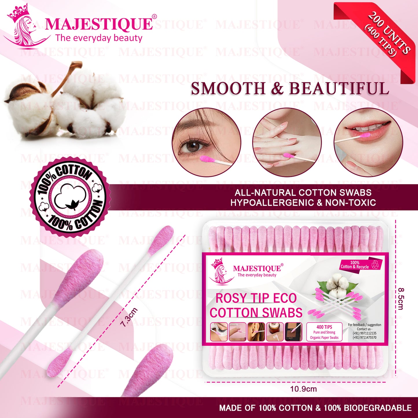 ROSY TIP ECO COTTON SWABS (400 TIPS) FC113