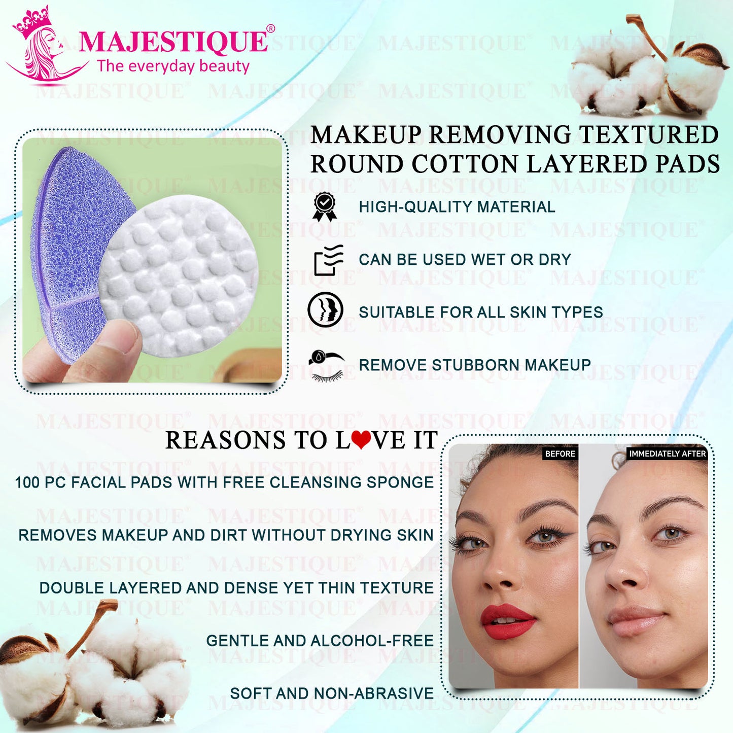 PREMIUM MAKEUP ROUND COTTON PADS (101 PCS) FC106