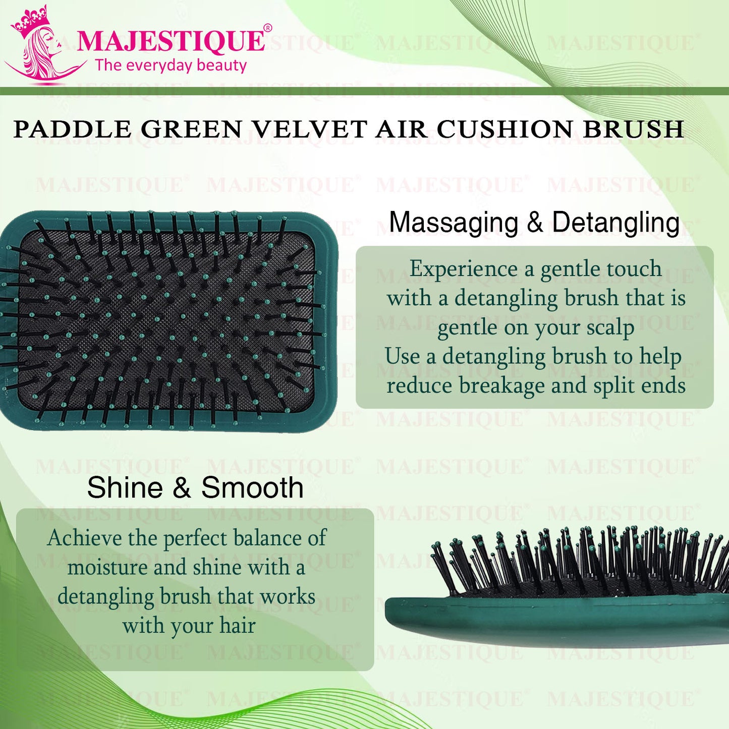 PADDLE GREEN VELVET PADDLE BRUSH HR148
