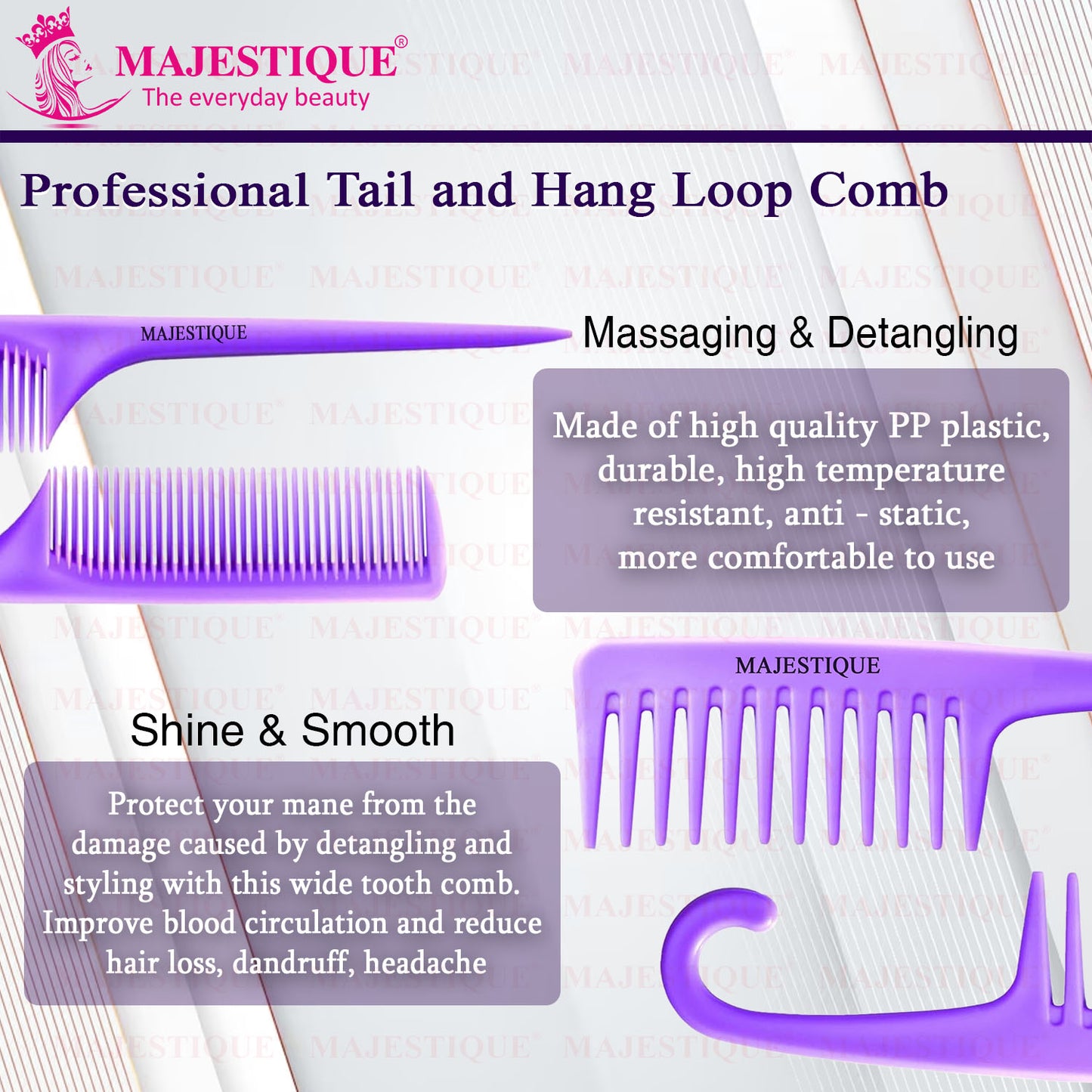 TAIL & HANG LOOP GROOMING COMB Multicolor HR162