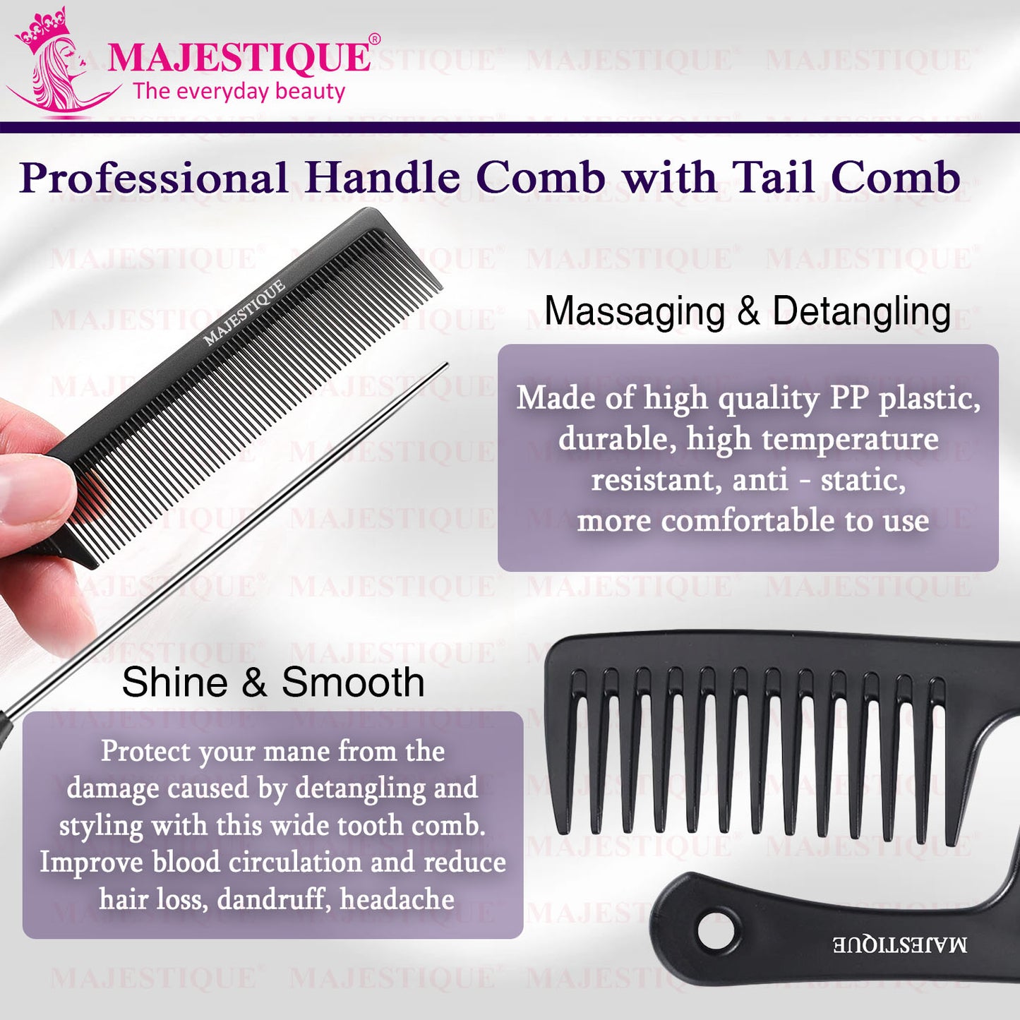 LONG HANDLE COMB WITH TAIL COMB (2 PC) HR164