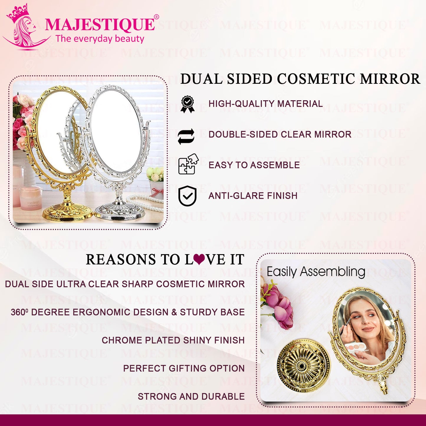 GOLDEN TABLETOP COSMETIC MIRROR FC115