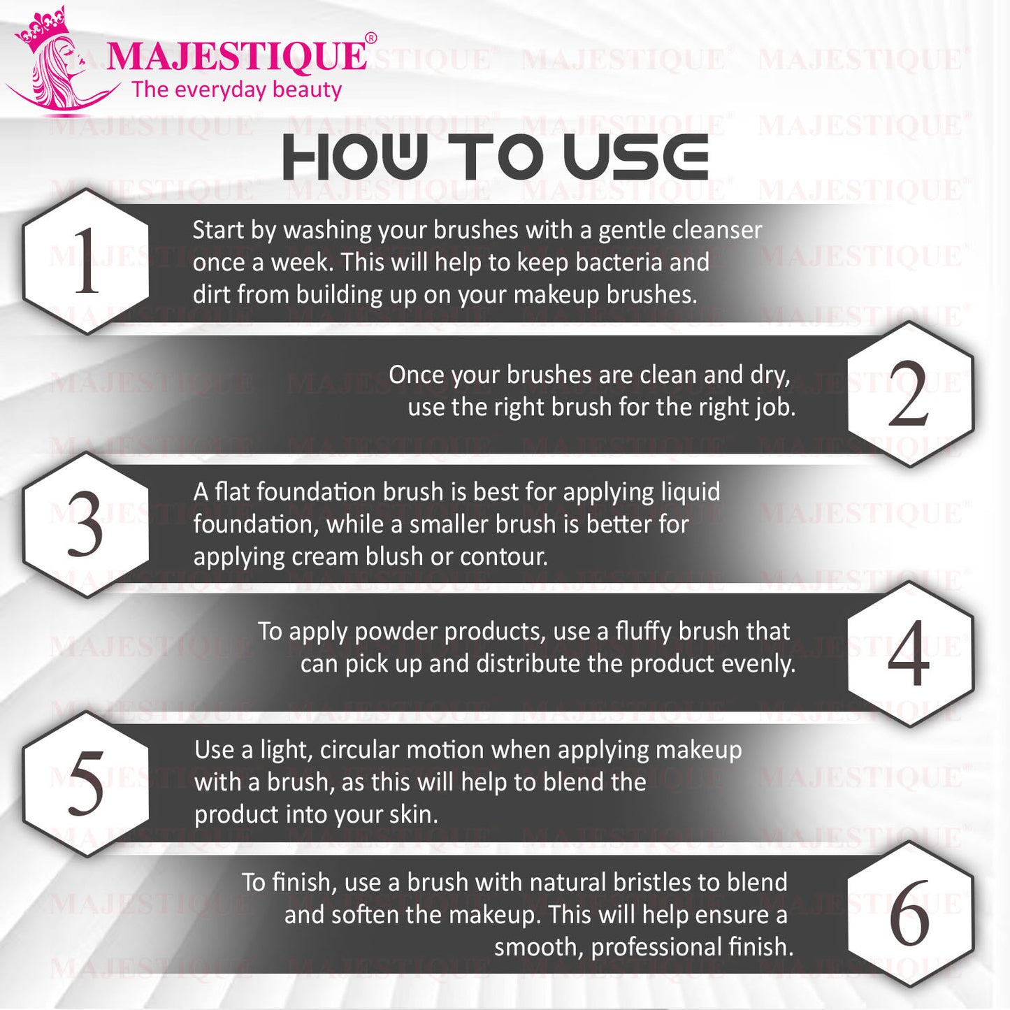 Majestique Makeup Brush Set - Liner Kit 3 Pcs - Color May Vary-CMB525
