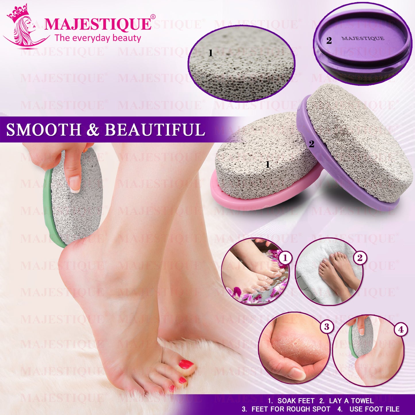 Majestique Easy Grip Pumice Stone - Color May Vary FN307