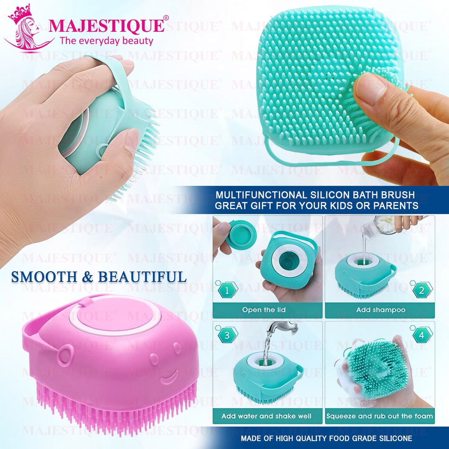 BATH SILICONE SHOWER SCRUBBER Multicolor BA210