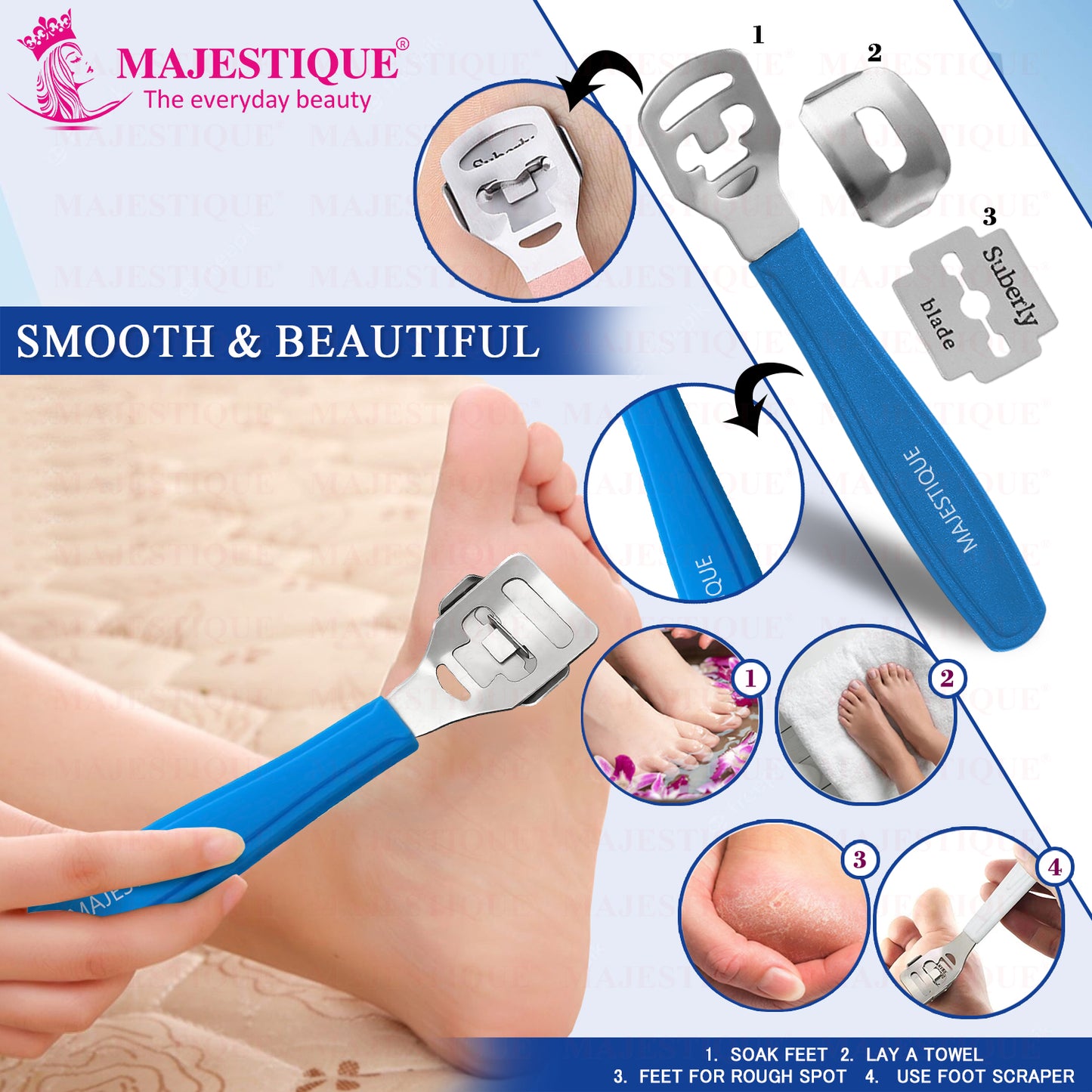 STAINLESS STEEL CALLUS CORN CUTTER WITH BLADES Color May Vary FN337