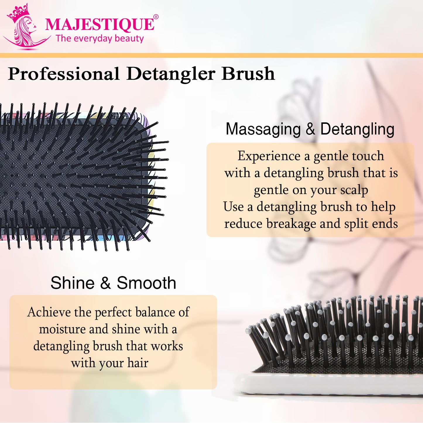 DETANGLER PADDLE HAIR BRUSH Color May Vary HR119