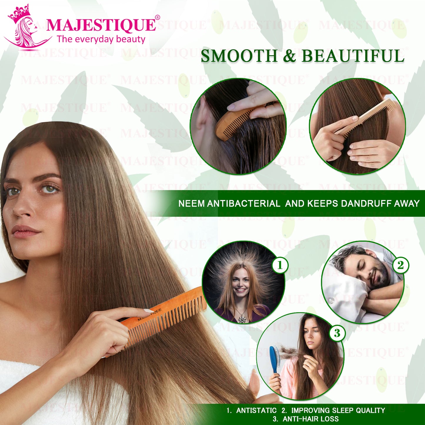 WOODEN HAIR & BEARD COMB HR139