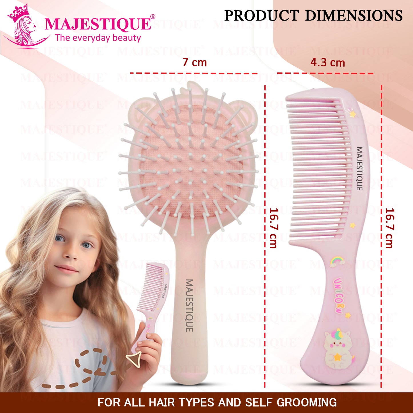 KIDS HAIR GROOMING SET (2 PC) Multicolor HR178