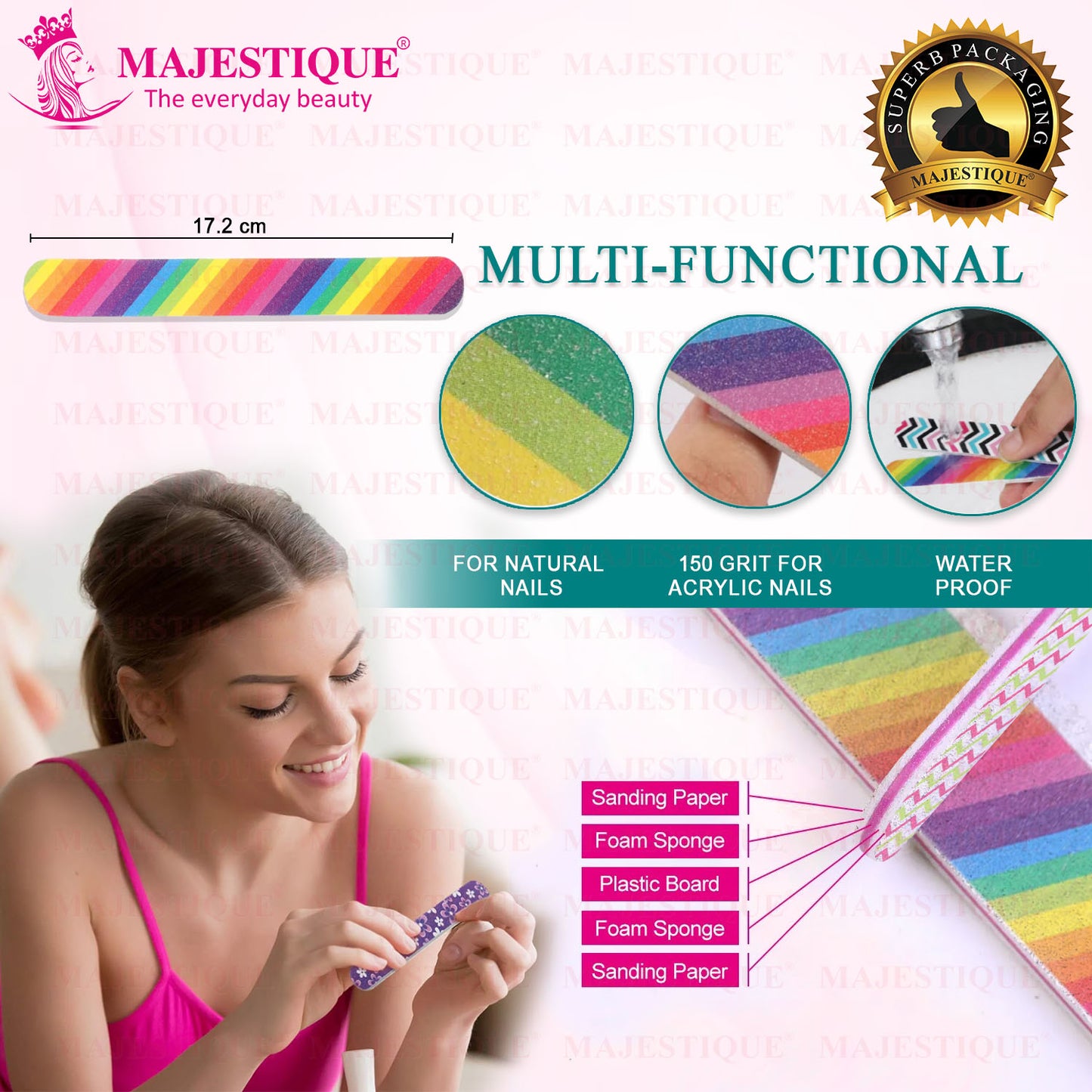 NAIL FILER MULTICOLOUR (PACK OF 2) Color May Vary FN324